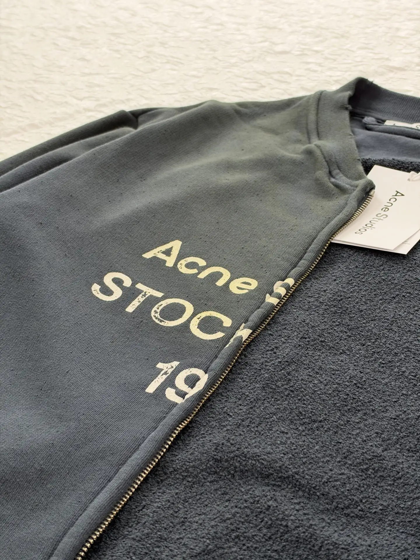 Logo Print Washed Cotton Zip-Up Sweatshirt D28820482 — view 10