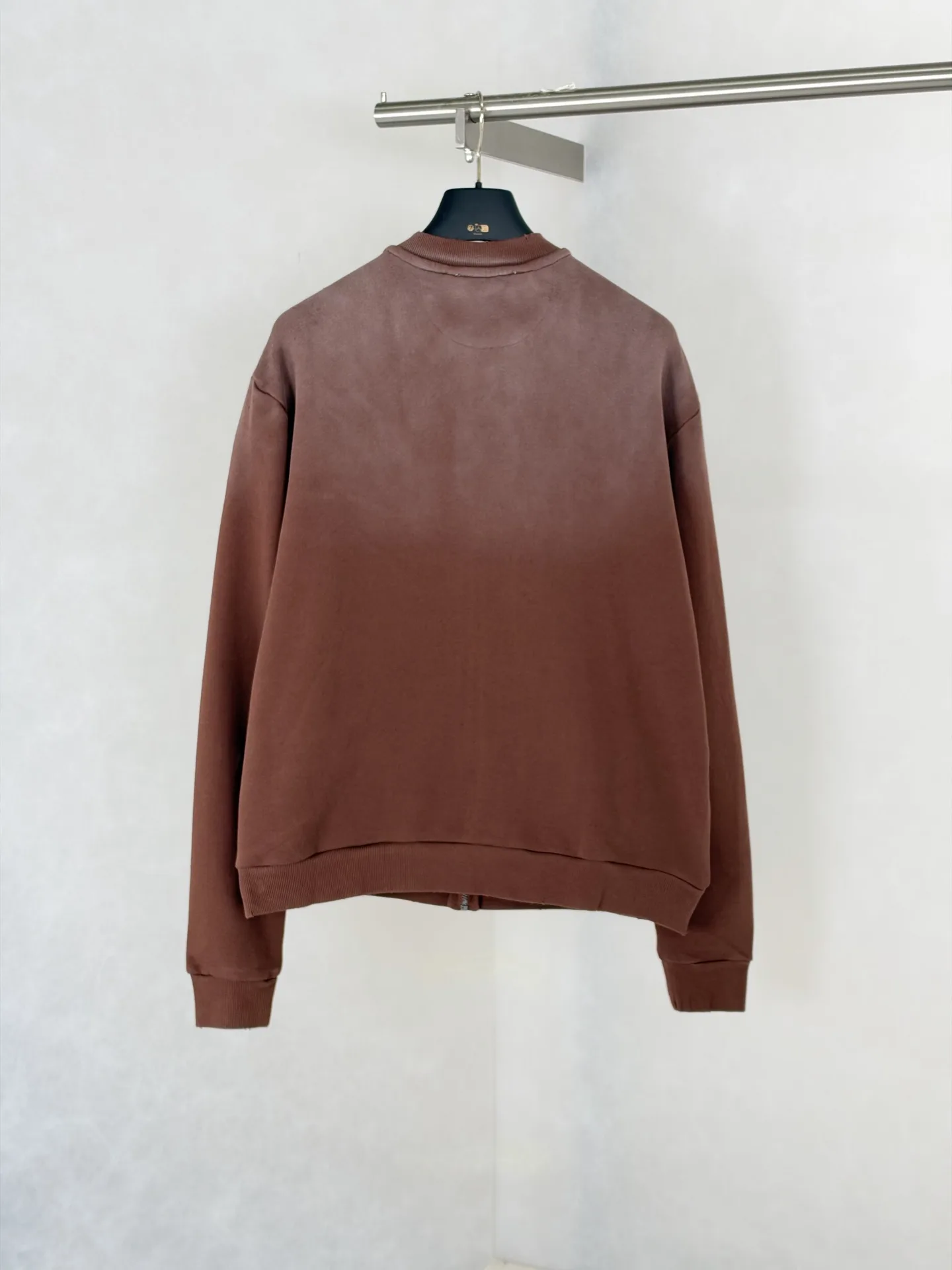 Logo Print Faded Cotton-Jersey Zip-Up Sweatshirt D28820484 — view 2