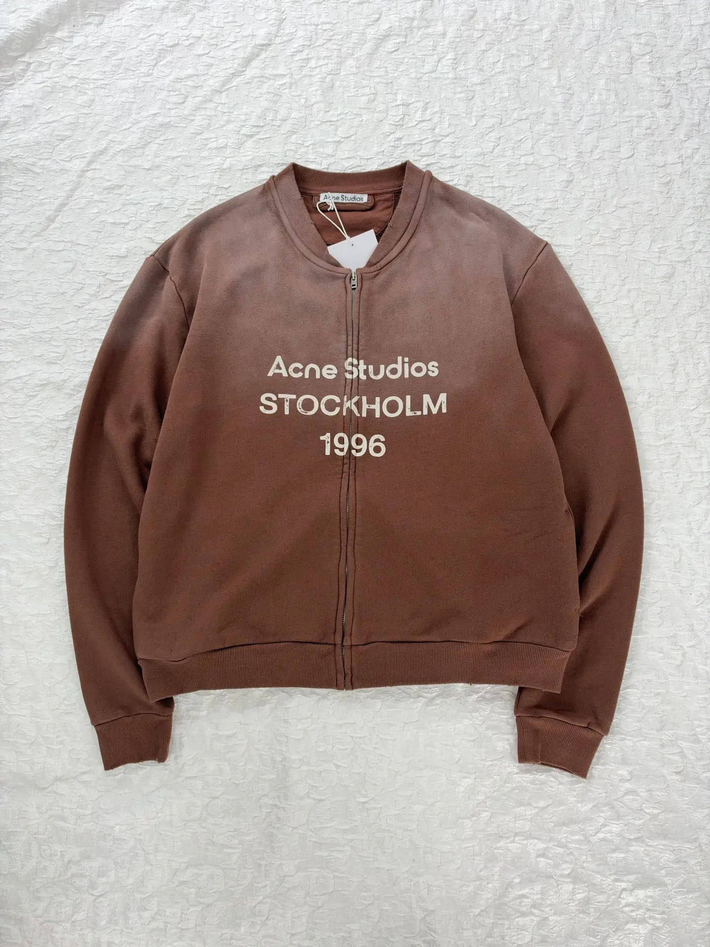 Logo Print Faded Cotton-Jersey Zip-Up Sweatshirt D28820484 — view 3