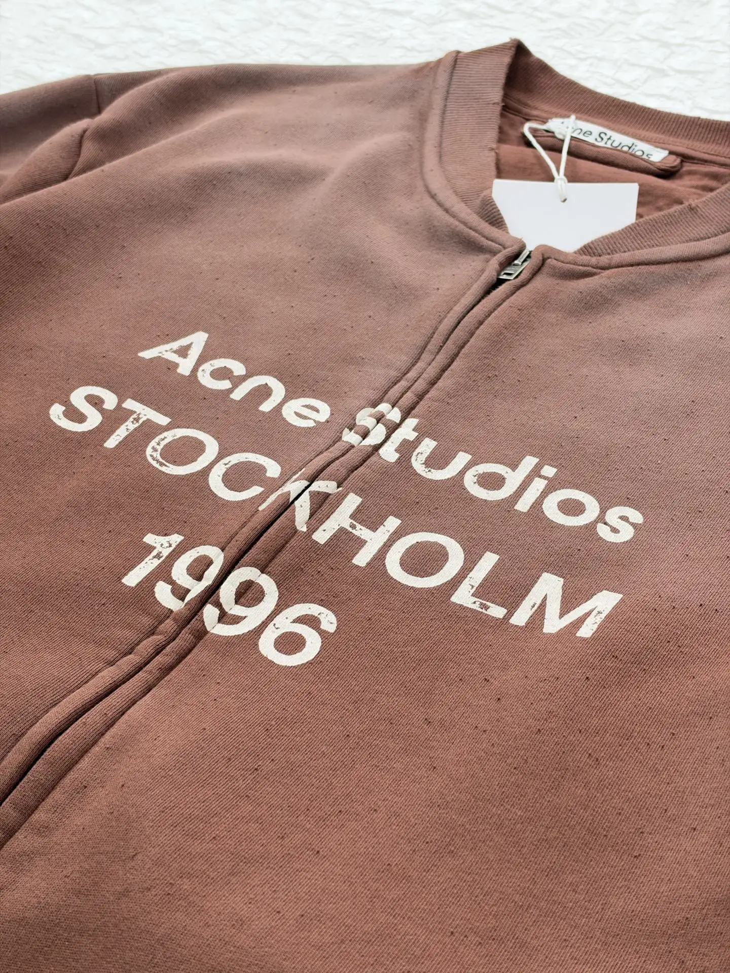 Logo Print Faded Cotton-Jersey Zip-Up Sweatshirt D28820484 — view 7