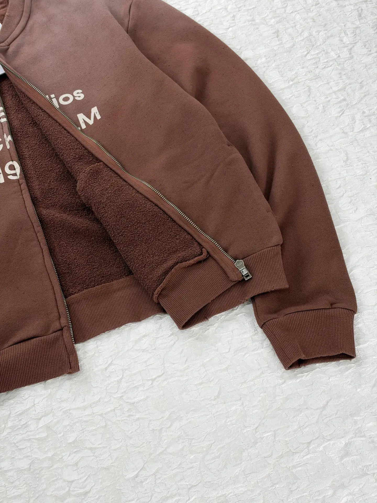 Logo Print Faded Cotton-Jersey Zip-Up Sweatshirt D28820484 — view 9