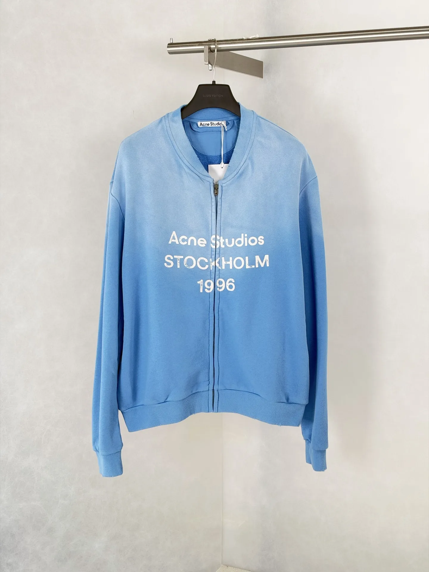 Logo Print Faded Cotton-Jersey Zip-Up Sweatshirt D28820483