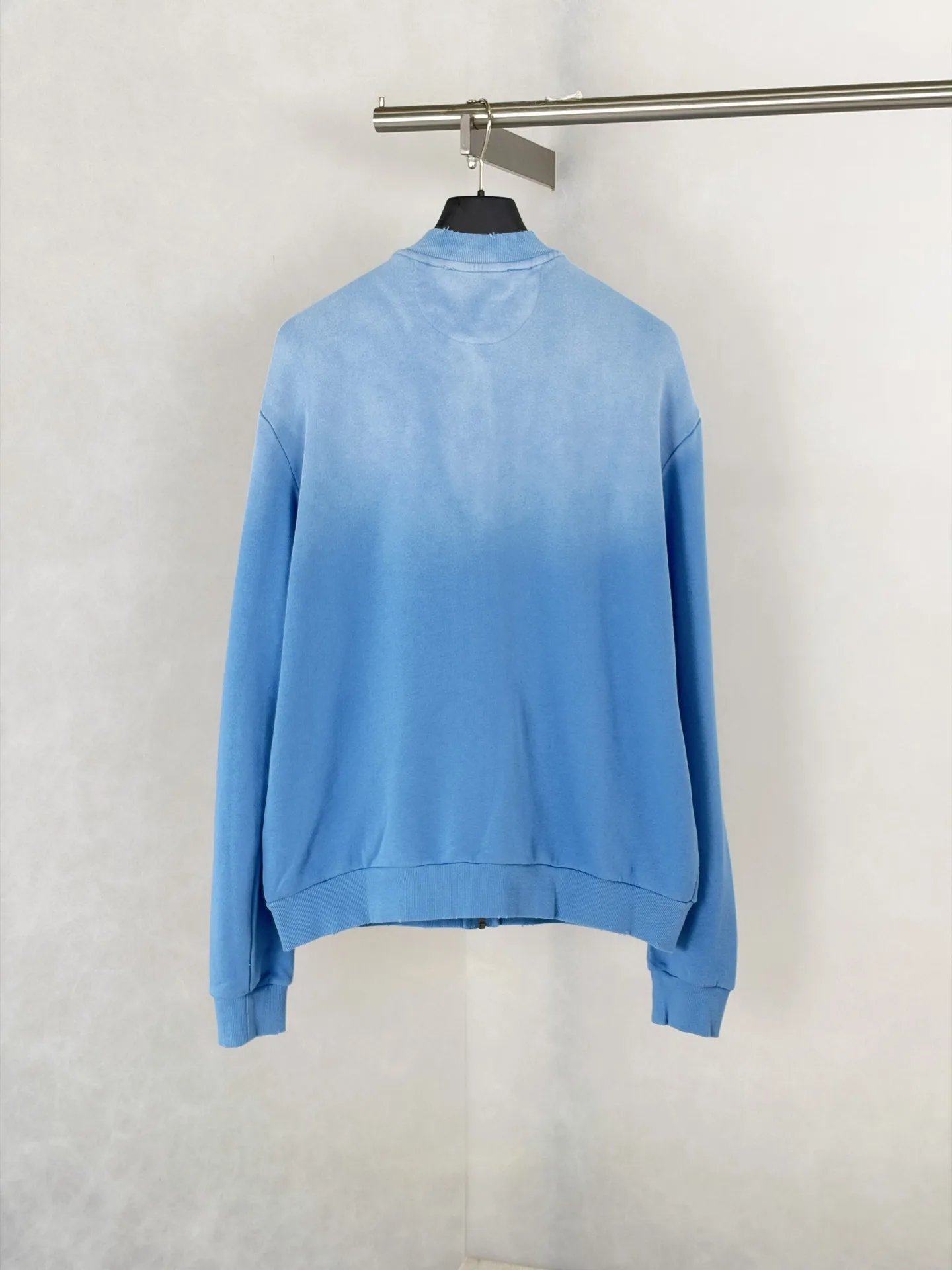 Logo Print Faded Cotton-Jersey Zip-Up Sweatshirt D28820483 — view 2