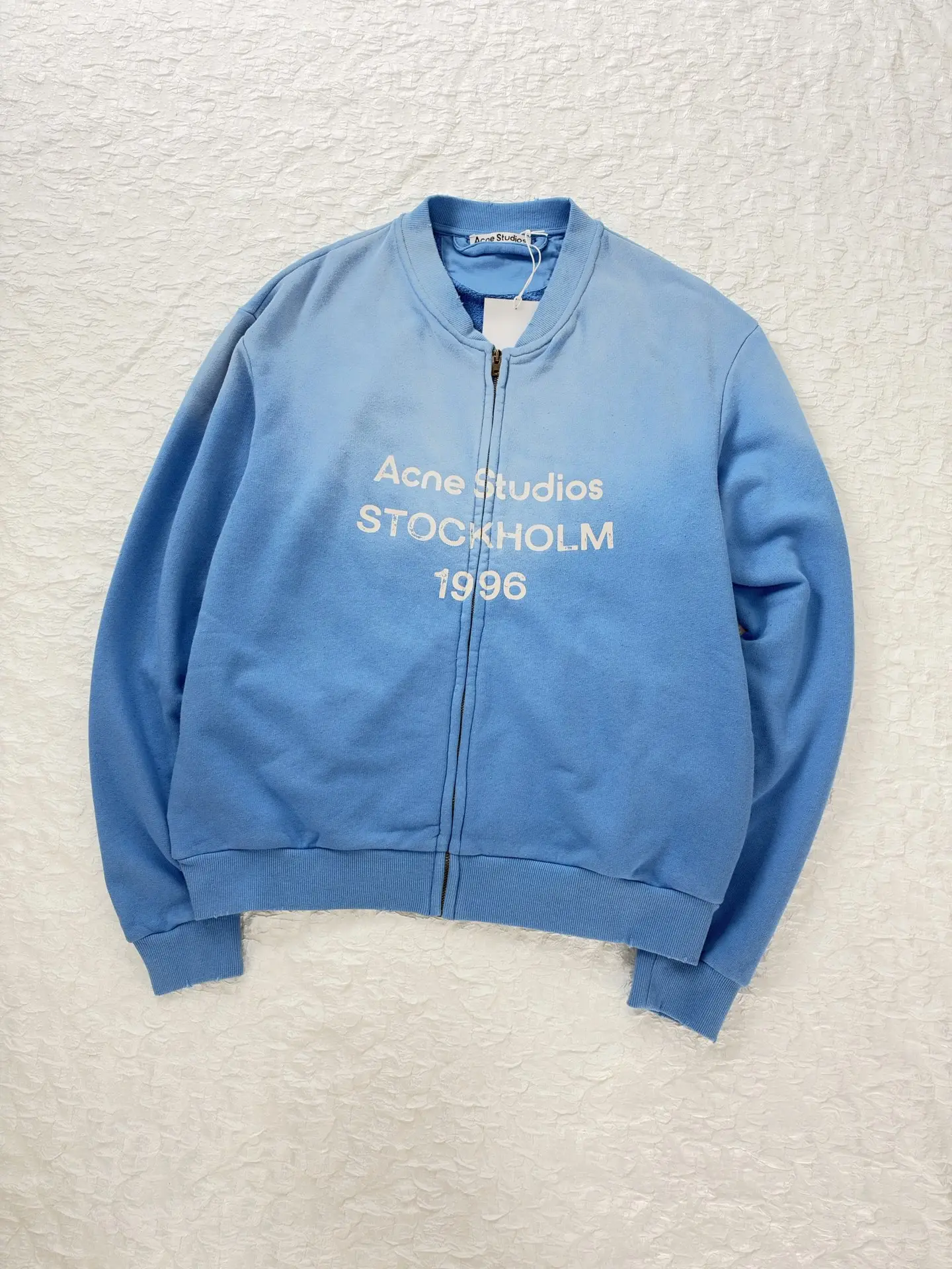 Logo Print Faded Cotton-Jersey Zip-Up Sweatshirt D28820483 — view 3