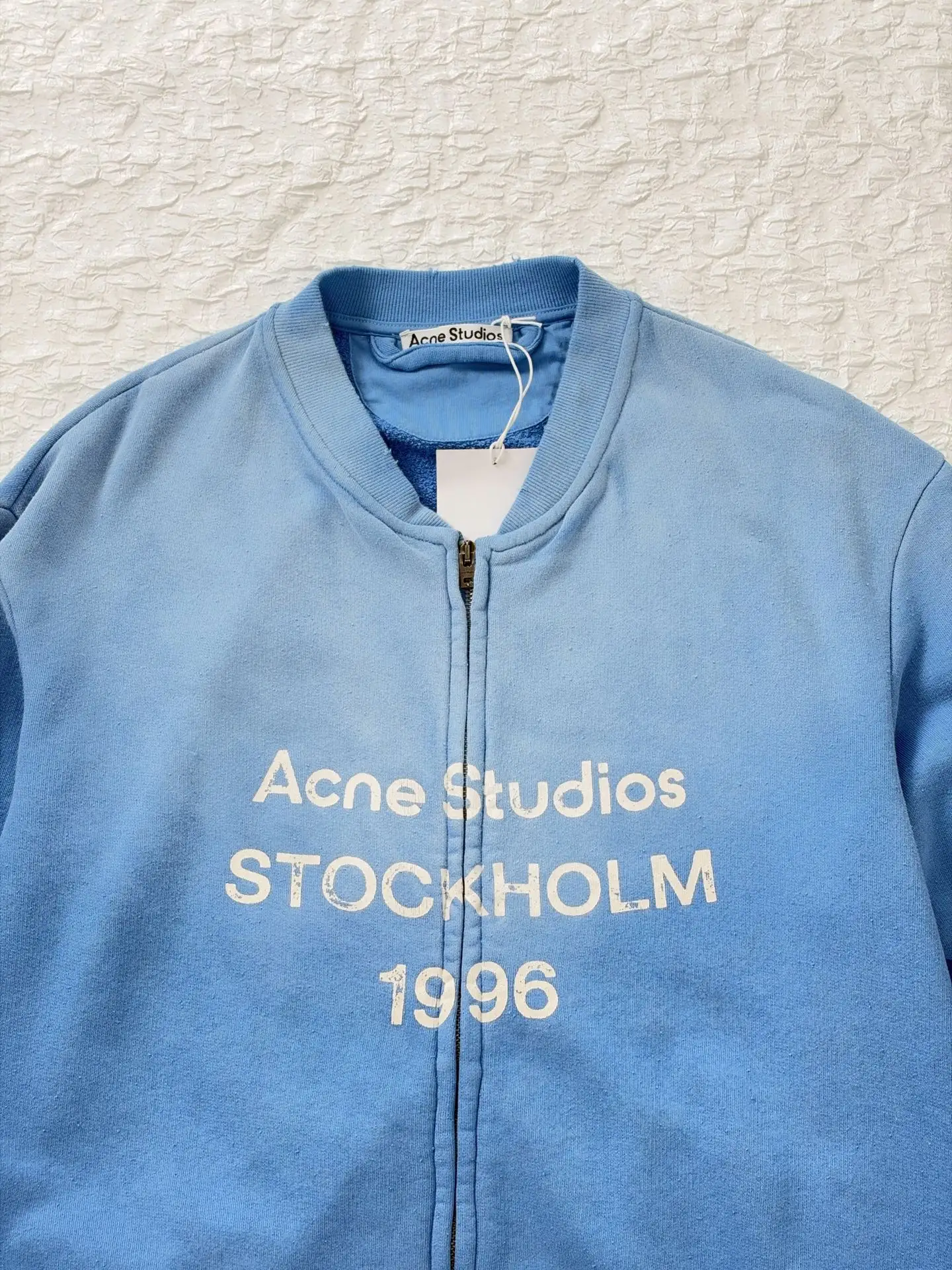 Logo Print Faded Cotton-Jersey Zip-Up Sweatshirt D28820483 — view 5