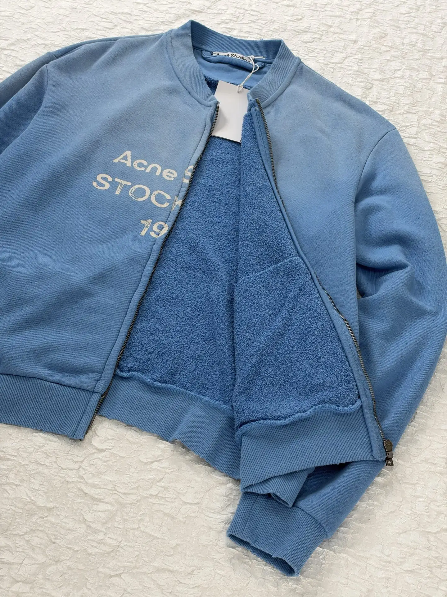 Logo Print Faded Cotton-Jersey Zip-Up Sweatshirt D28820483 — view 9