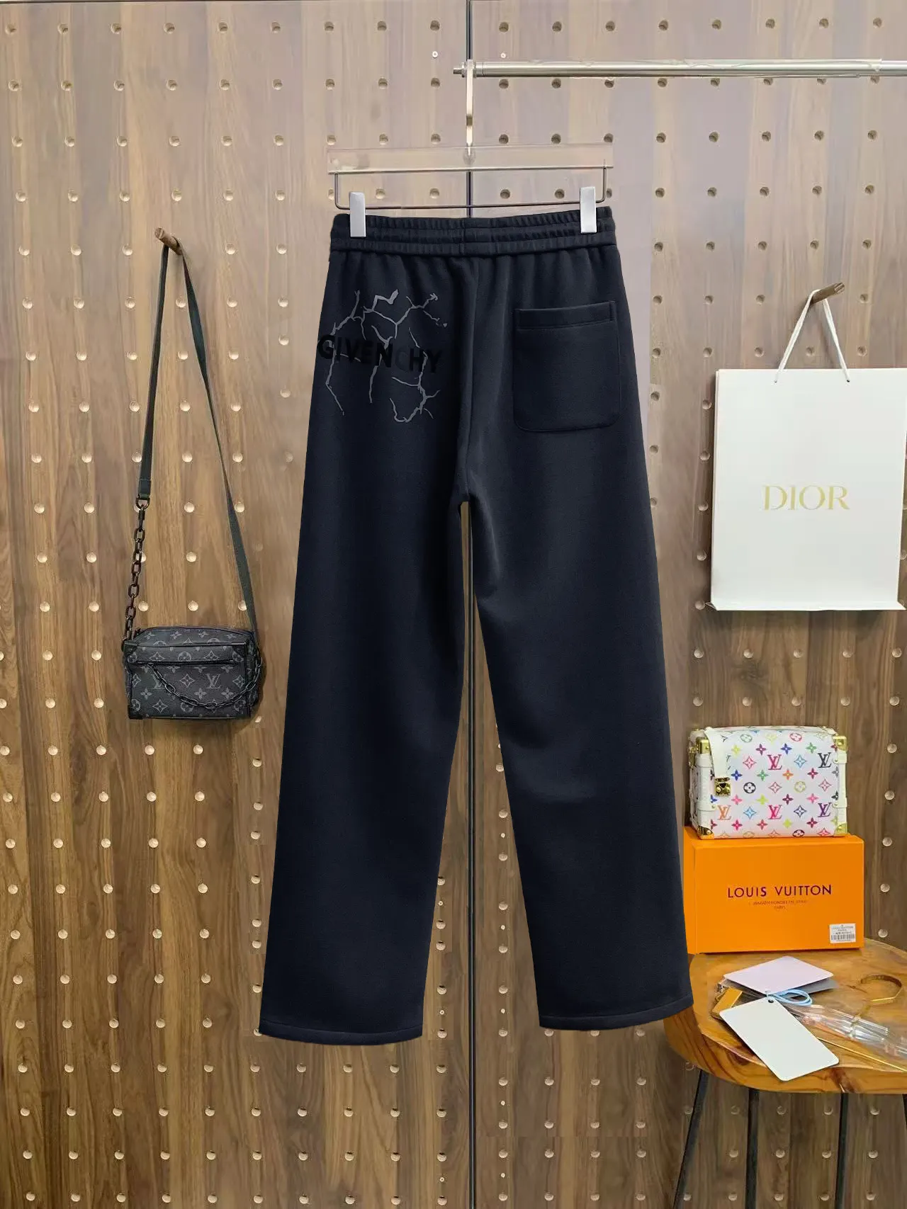 Givenchy Logo-Print Distressed Sweatpants D29015065 — view 2