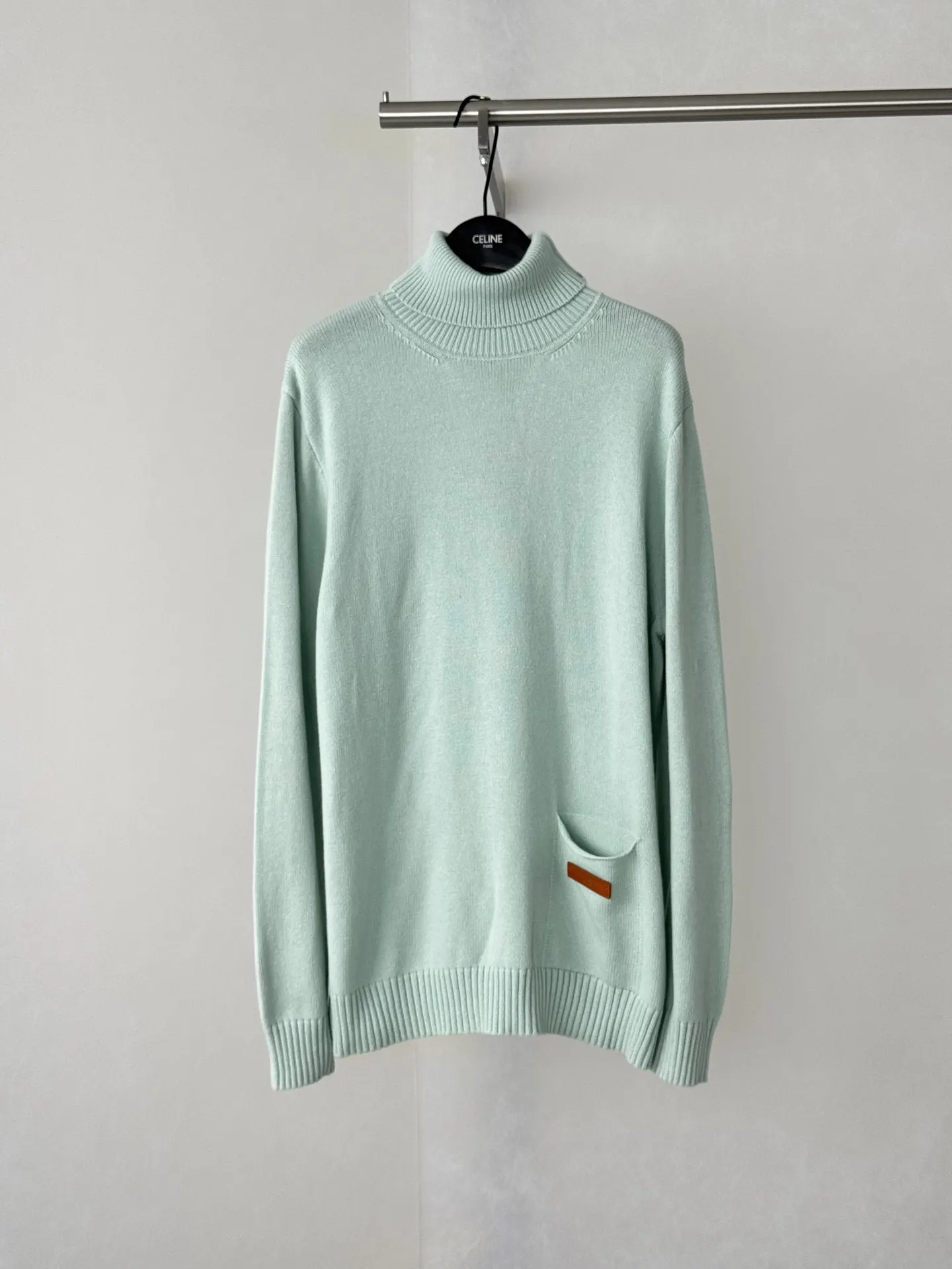 Wool-Blend Roll-Neck Sweater with Pocket Detail D29018717