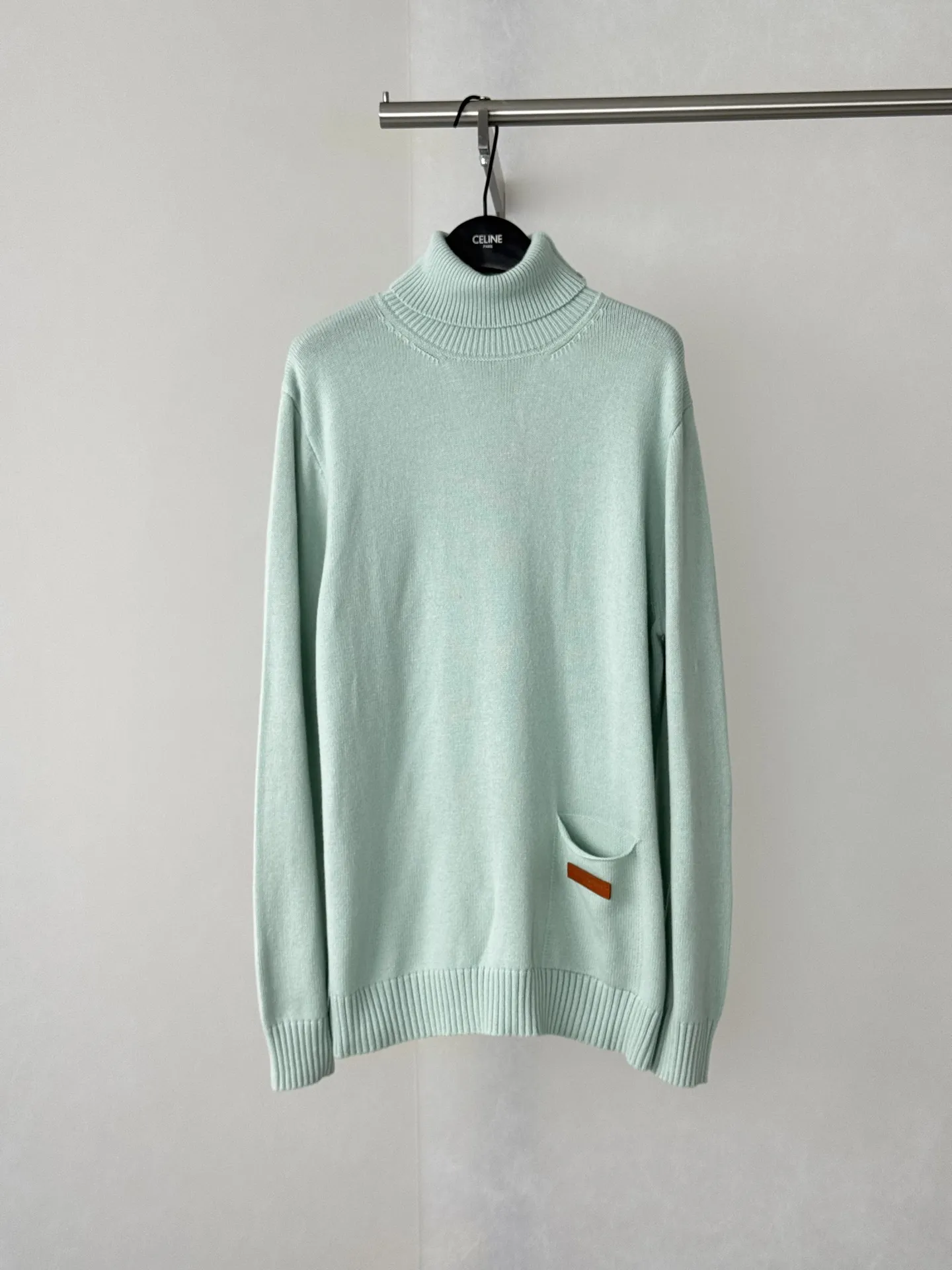 Wool-Blend Roll-Neck Sweater with Pocket Detail D29018717