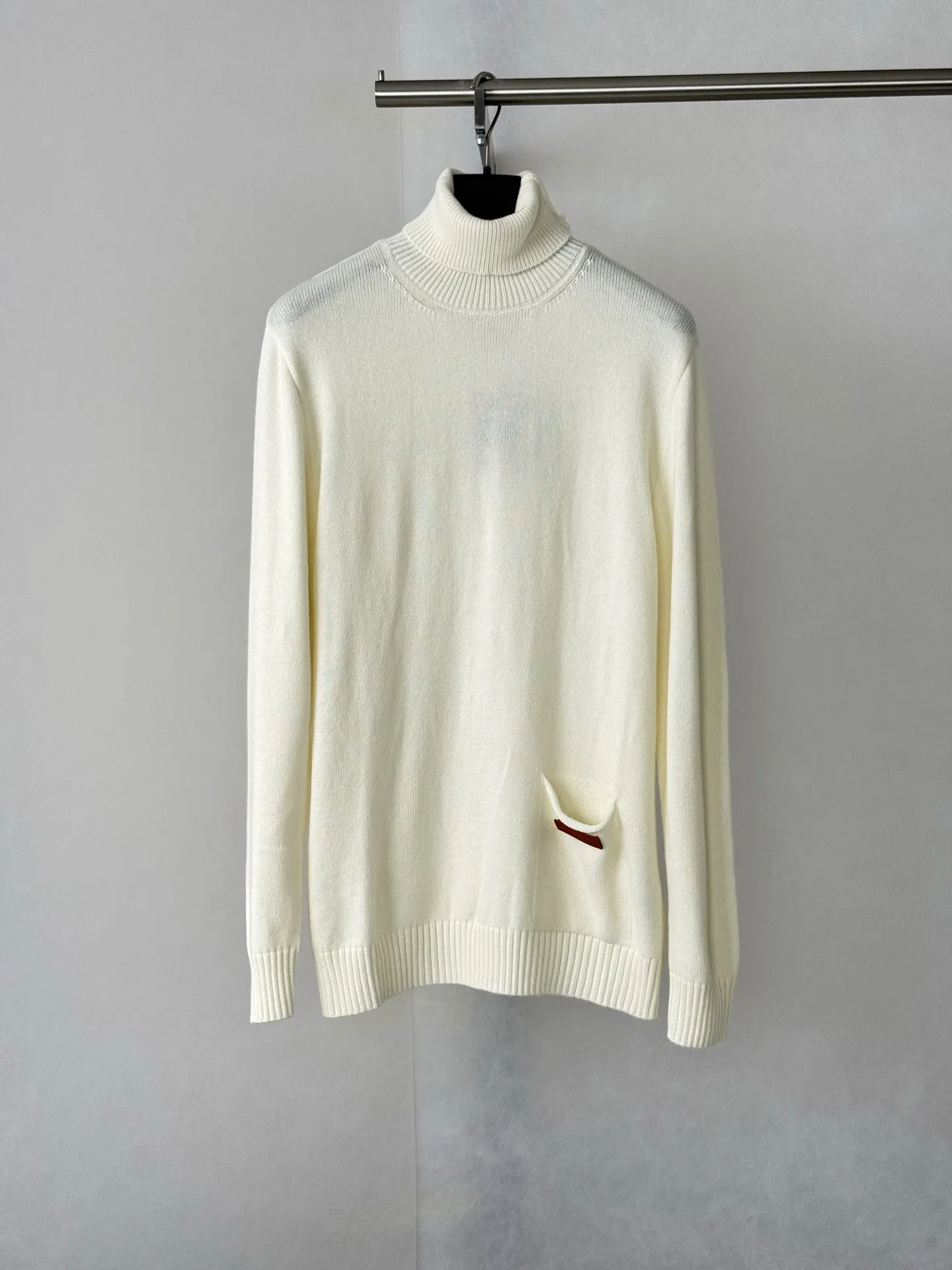 Wool-Blend Roll-Neck Sweater with Pocket Detail D29018718