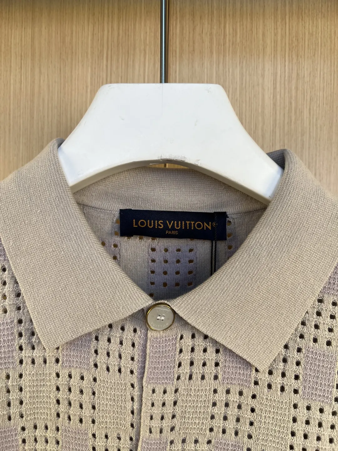 Damier Mesh Knit Short-Sleeve Cardigan D29019179 — view 3