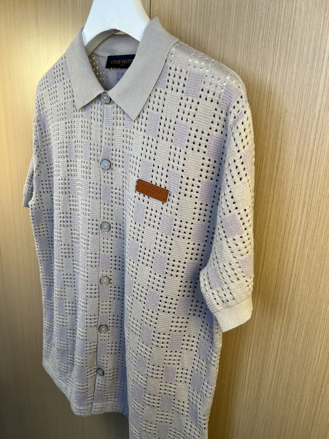 Damier Mesh Knit Short-Sleeve Cardigan D29019179 — view 5