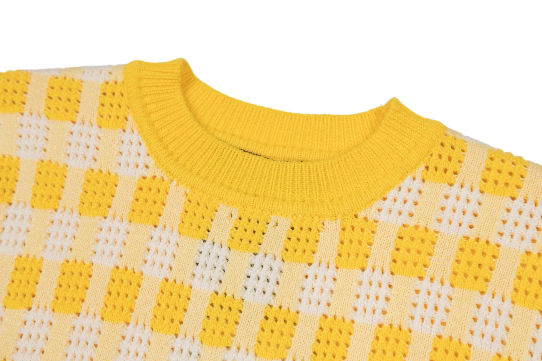 Damier Perforated Cotton-Wool Blend Sweater D29022395 — view 3