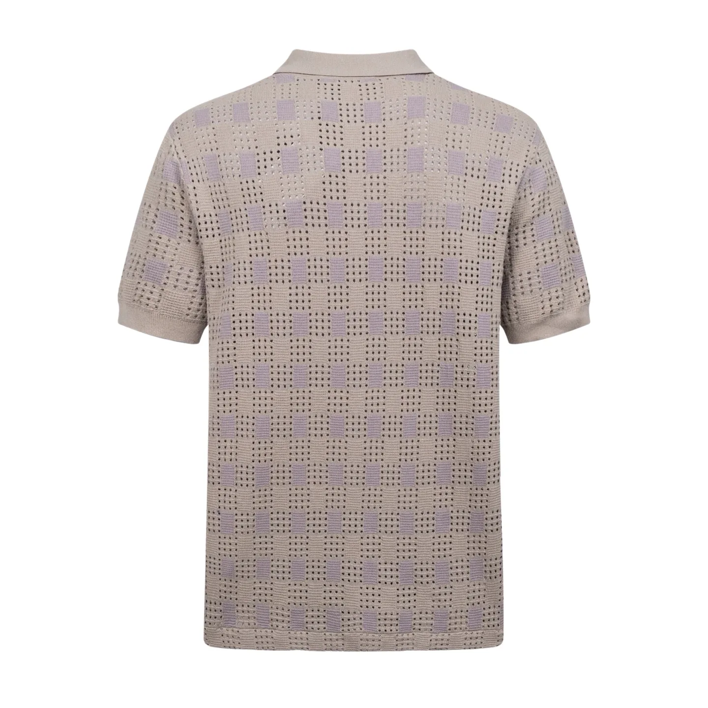 Damier Tweed Knit Short-Sleeve Shirt D29022391 — view 2