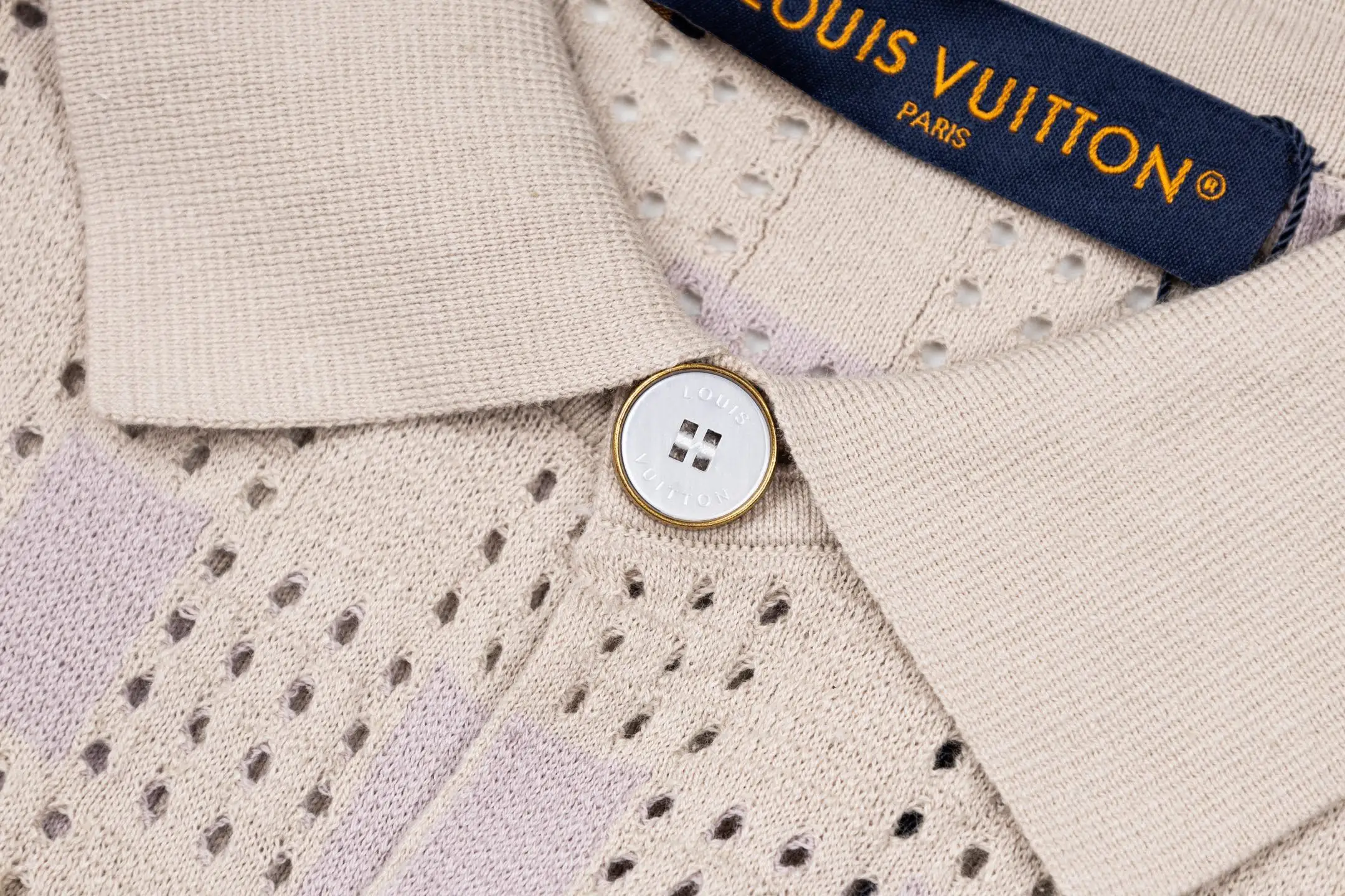 Damier Tweed Knit Short-Sleeve Shirt D29022391 — view 5