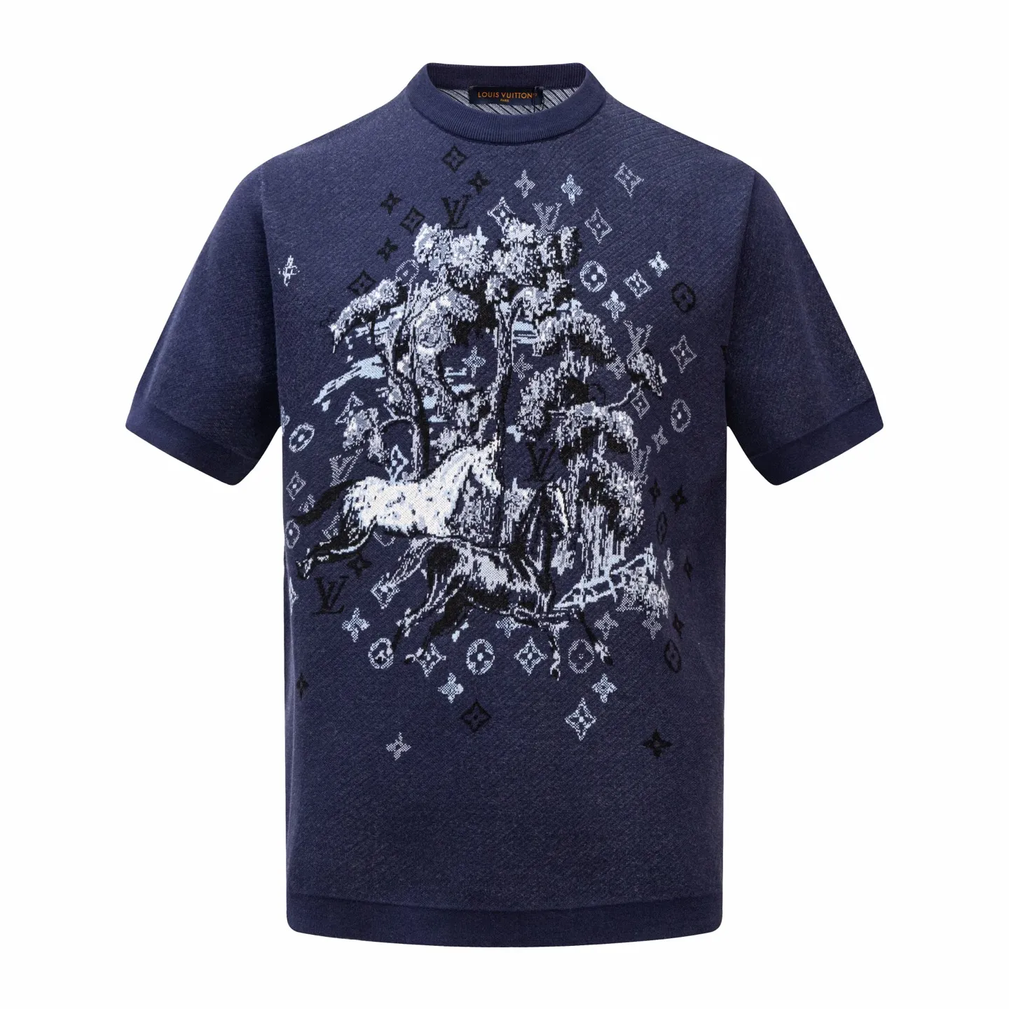 Monogram Intarsia Wool-Blend Knit T-Shirt D29014192