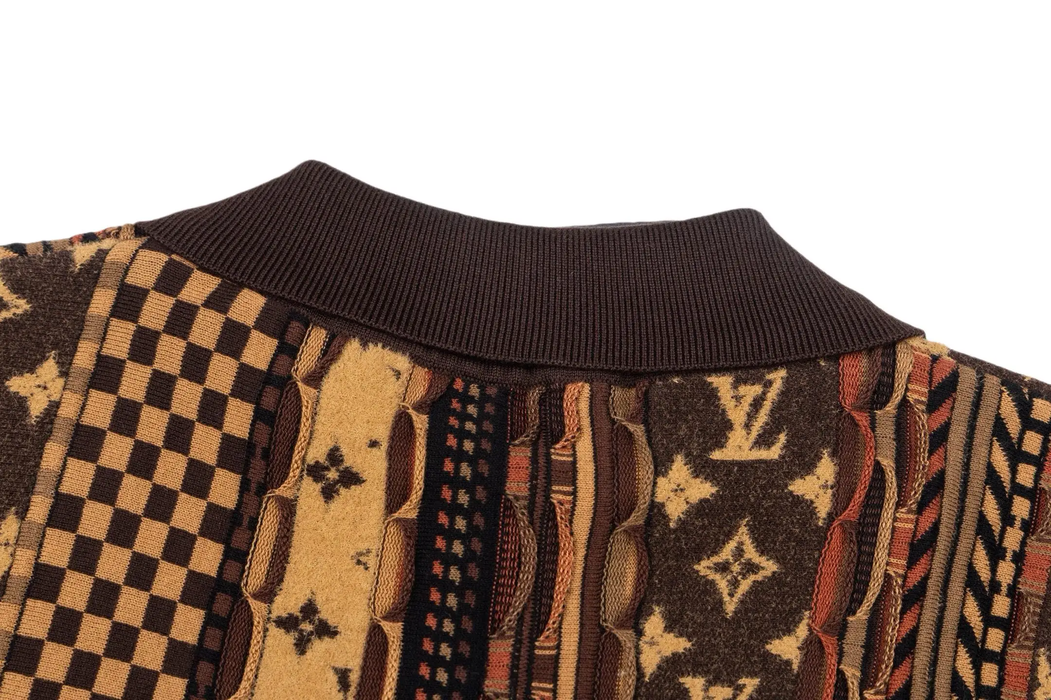 Monogram Intarsia Wool-Blend Knit Polo Shirt D29014202 — view 4