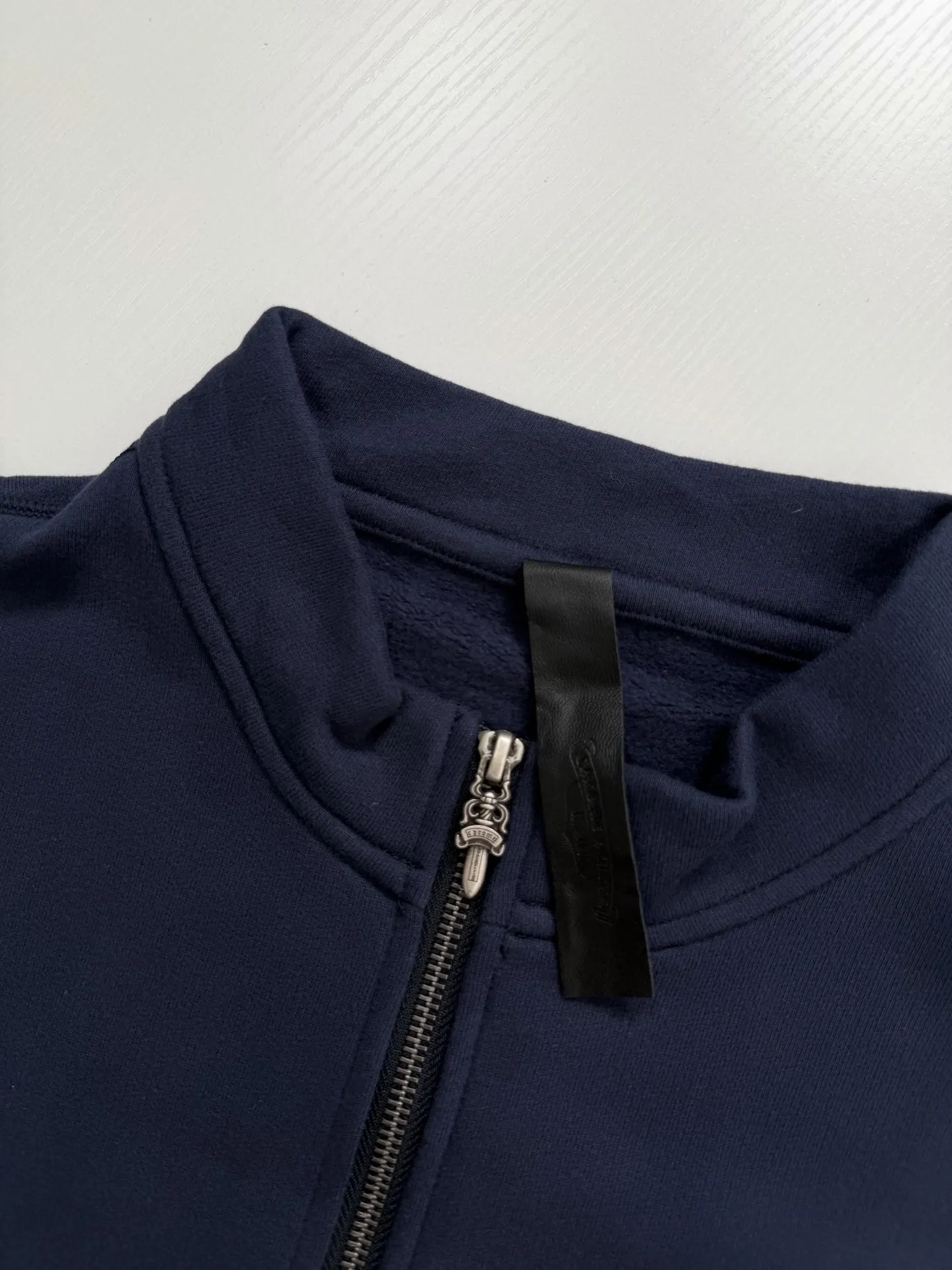 Leather Cross Patch Half-Zip Sweatshirt D29021982 — view 6