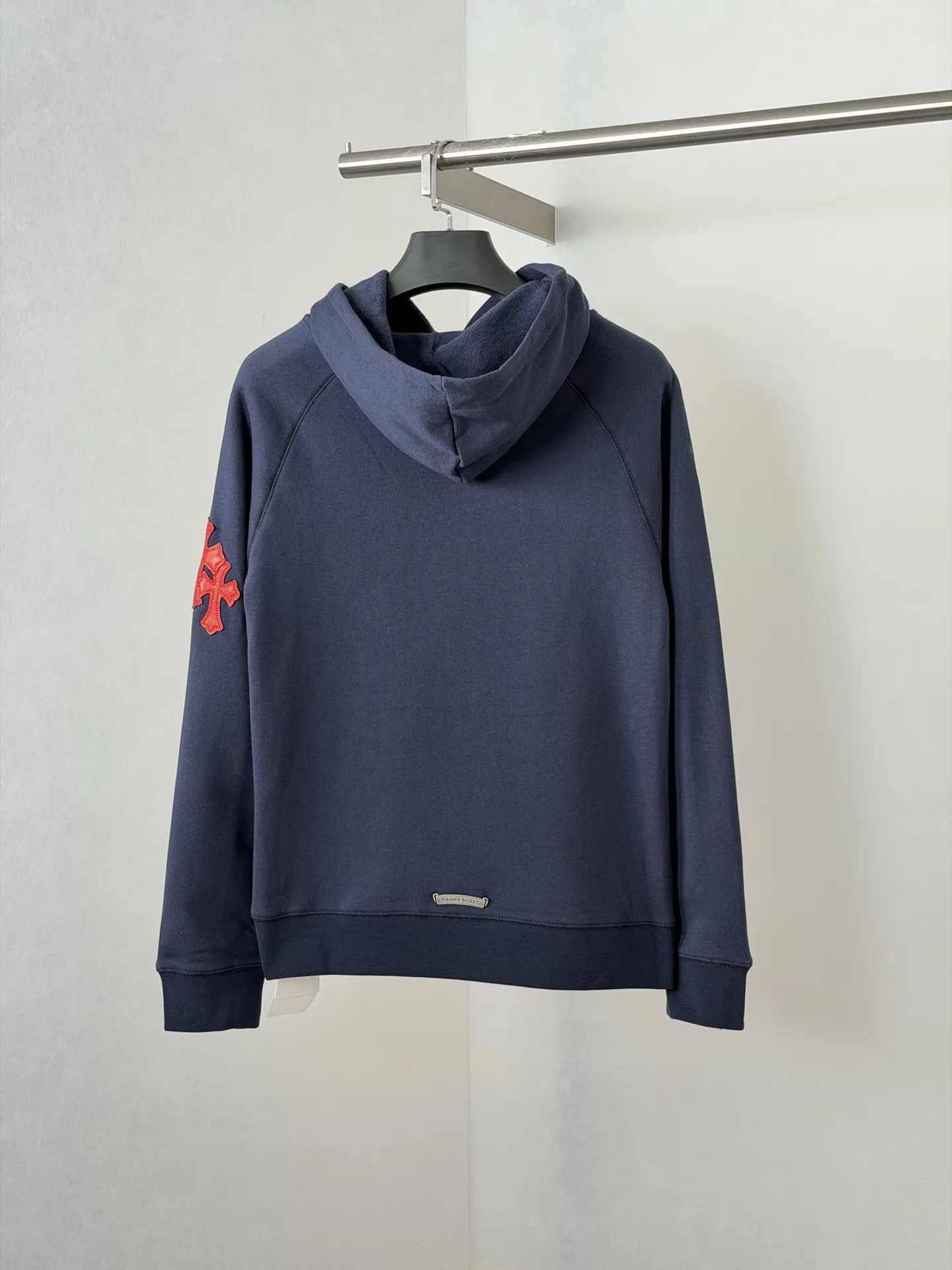 Leather Cross Patch Pullover Hoodie D29021983 — view 2