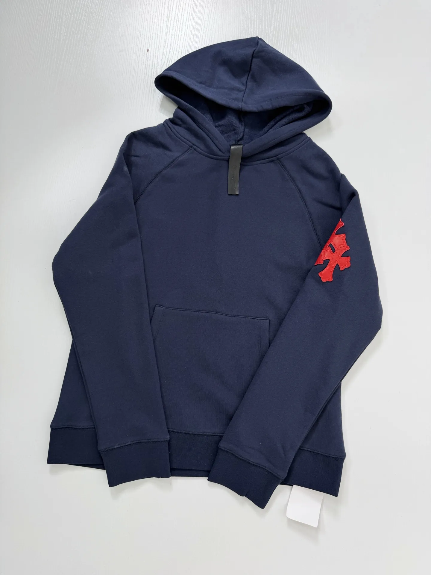 Leather Cross Patch Pullover Hoodie D29021983 — view 3
