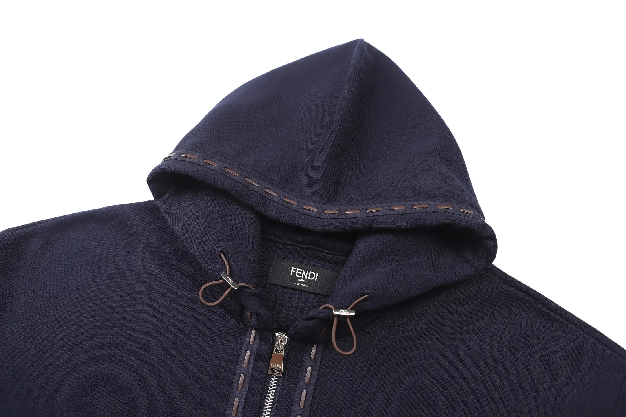 Logo Leather Patch Zip-Up Hoodie D29022410 — view 3