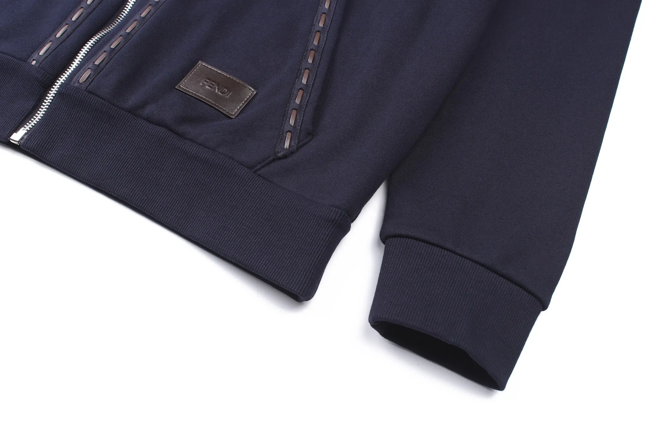 Logo Leather Patch Zip-Up Hoodie D29022410 — view 8