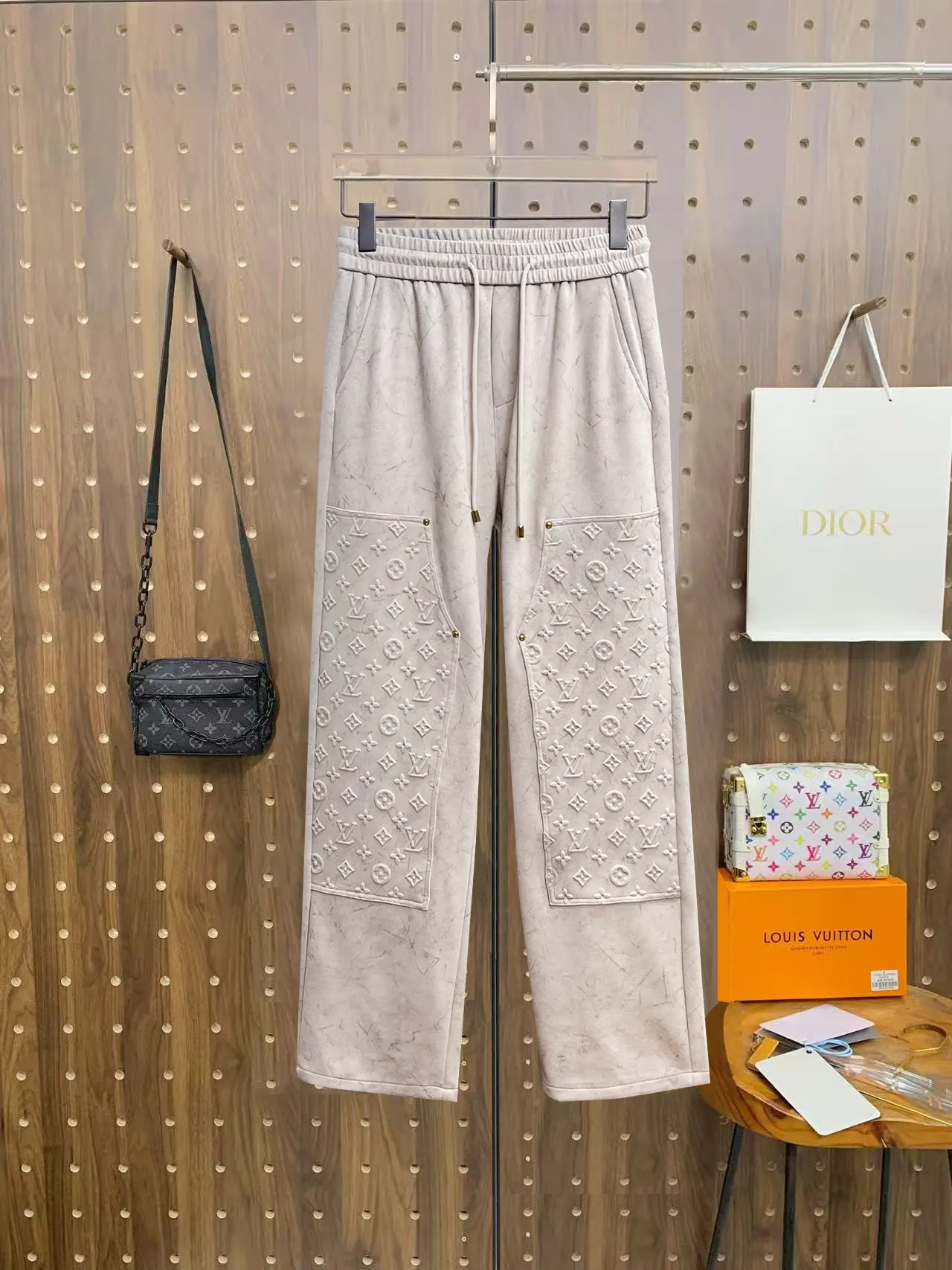 Monogram Embossed Cotton-Blend Sweatpants D29014901