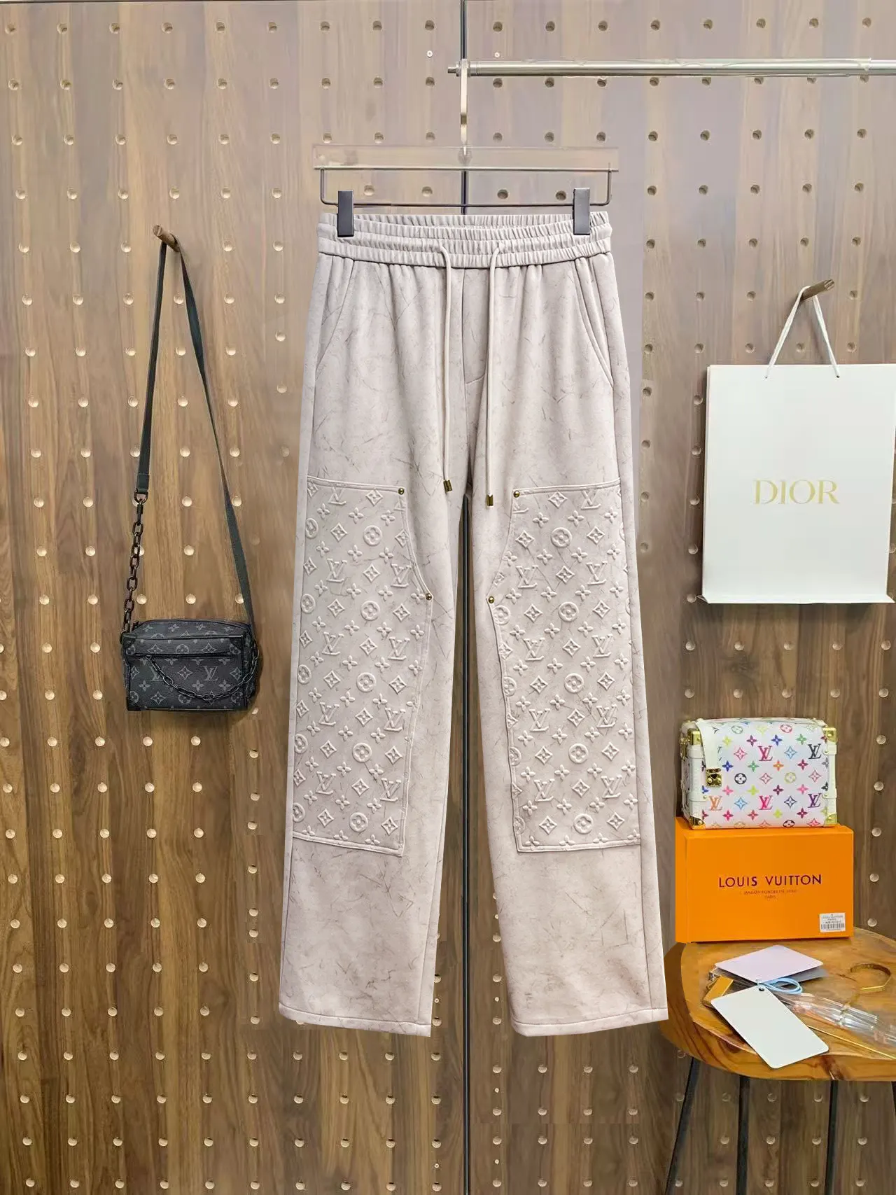 Monogram Embossed Cotton-Blend Sweatpants D29014901