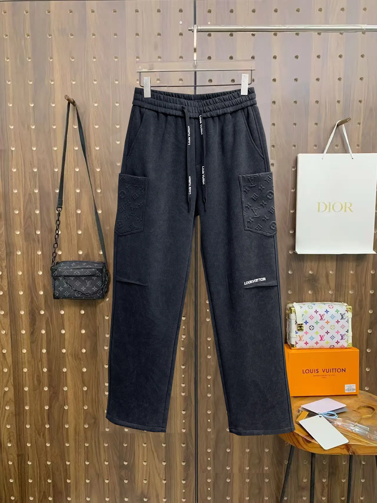 Monogram Embossed Cotton-Blend Sweatpants D29014926