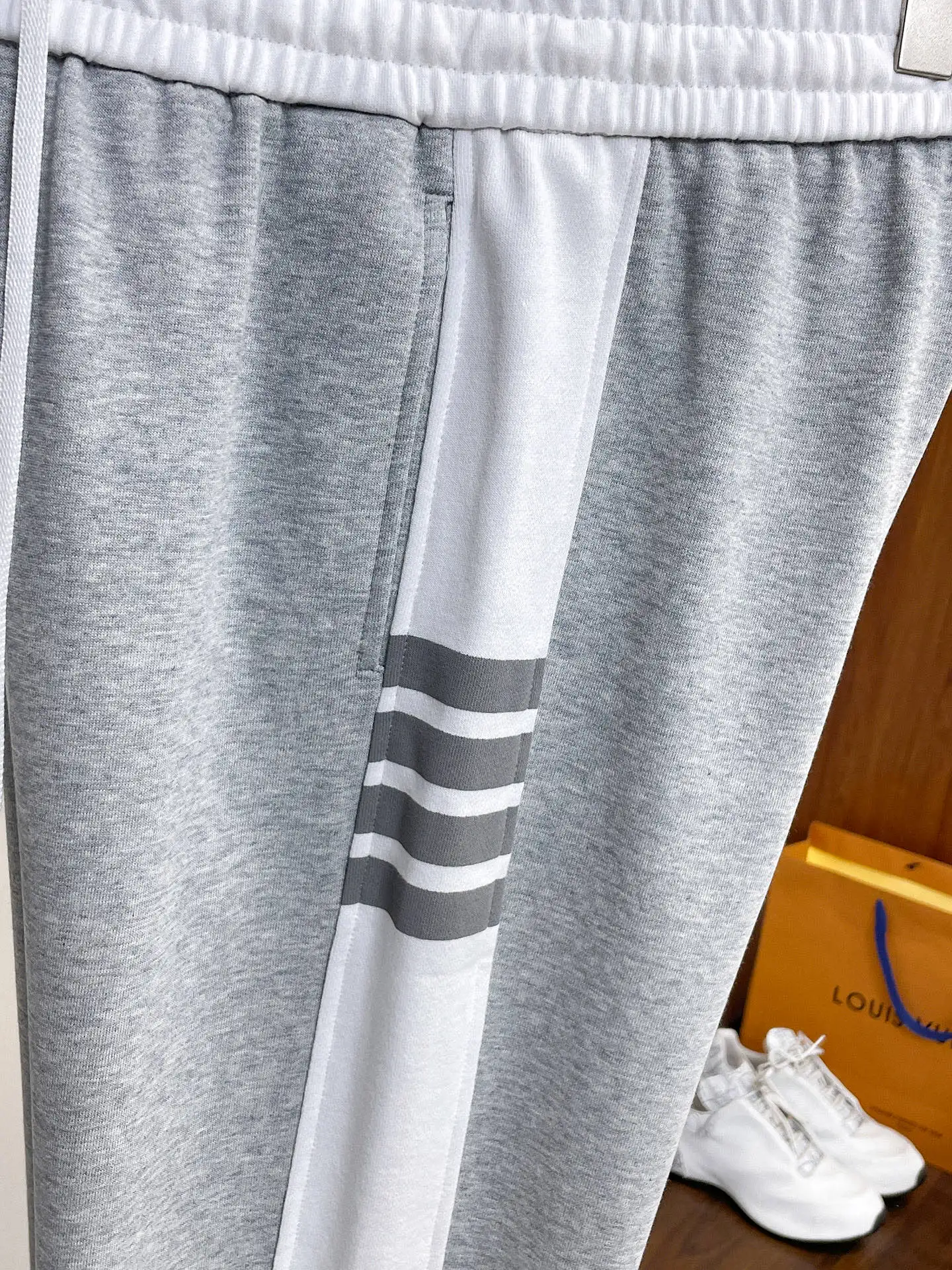 Striped Cotton-Blend Jersey Sweatpants D29015005 — view 4