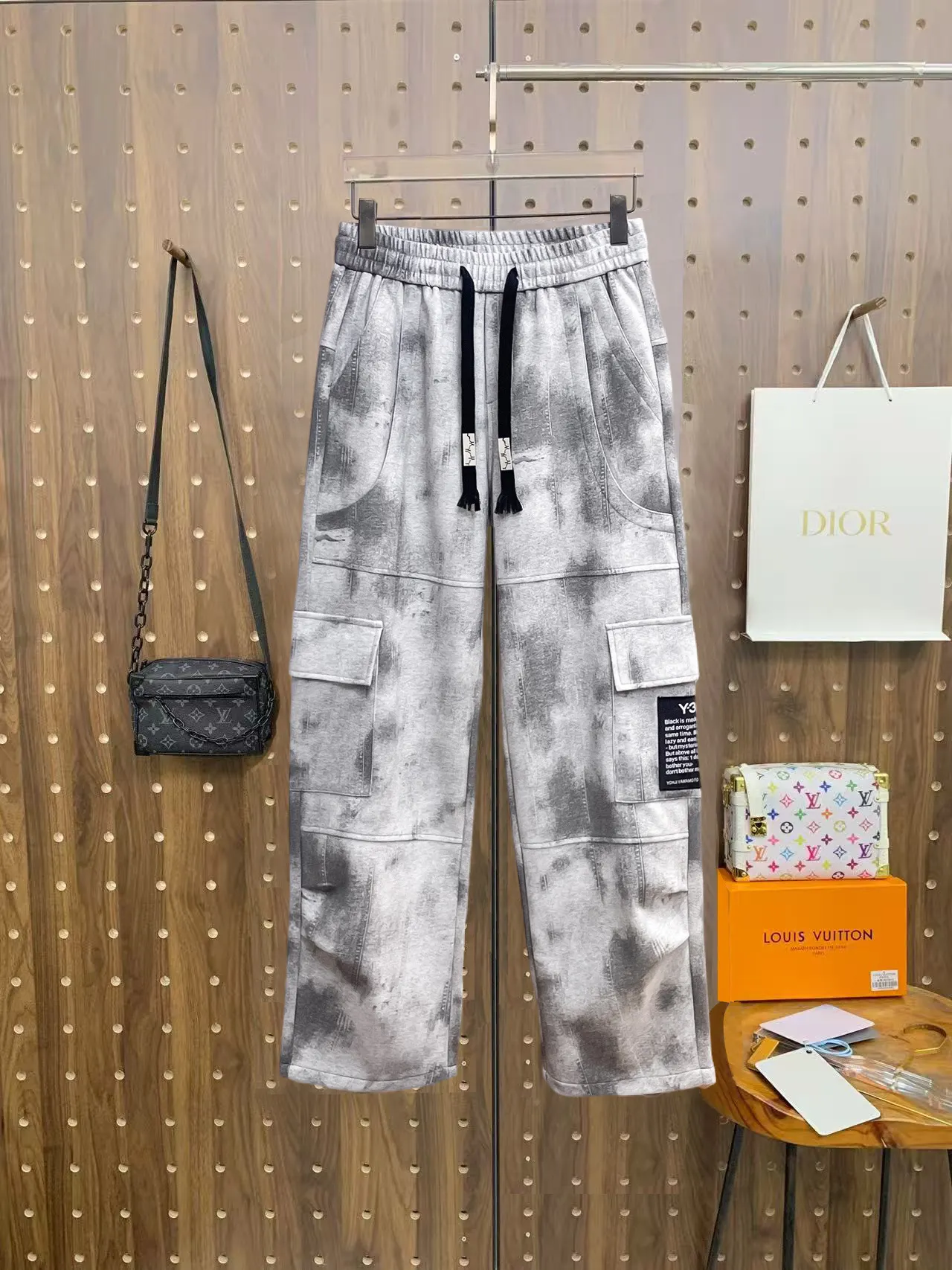 Y-3 Acid-Wash Cargo Sweatpants D29015059