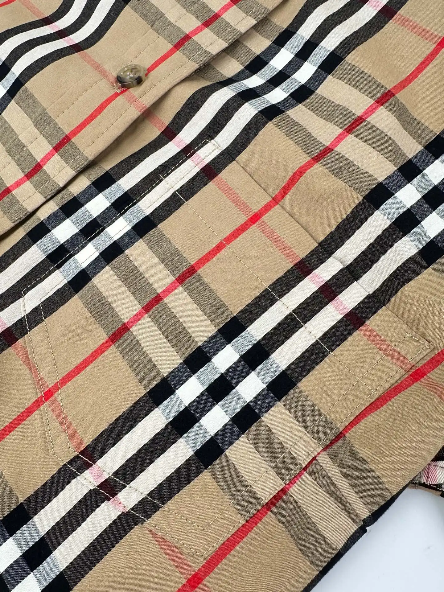 Vintage Check Stretch Cotton Twill Shirt D29519170 — view 4