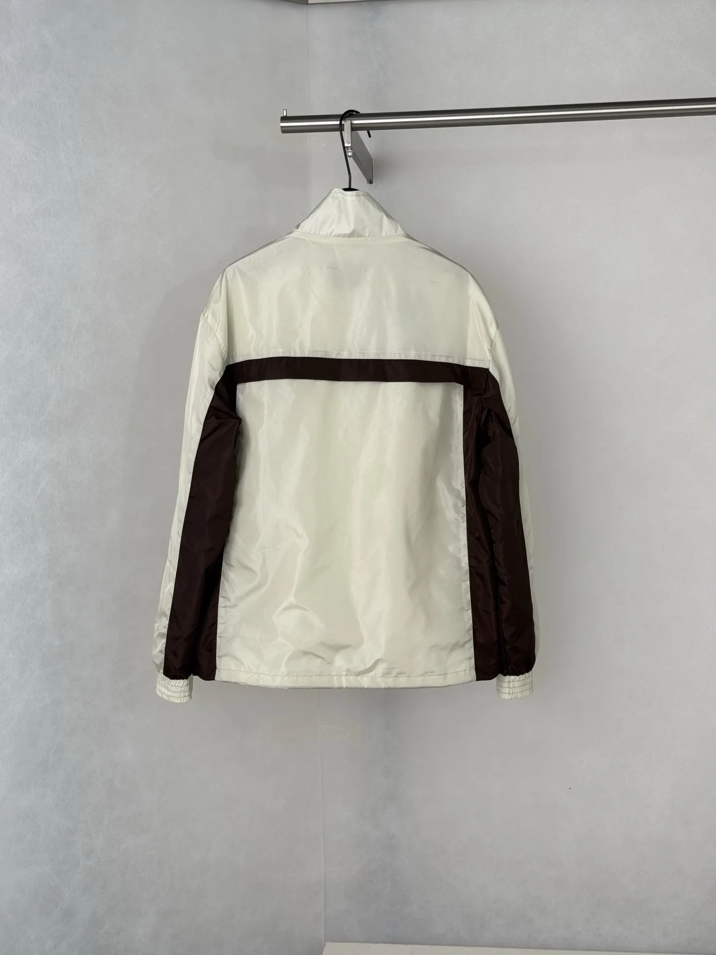 Contrast-Stripe Funnel-Neck Windbreaker Jacket D29818649 — view 2