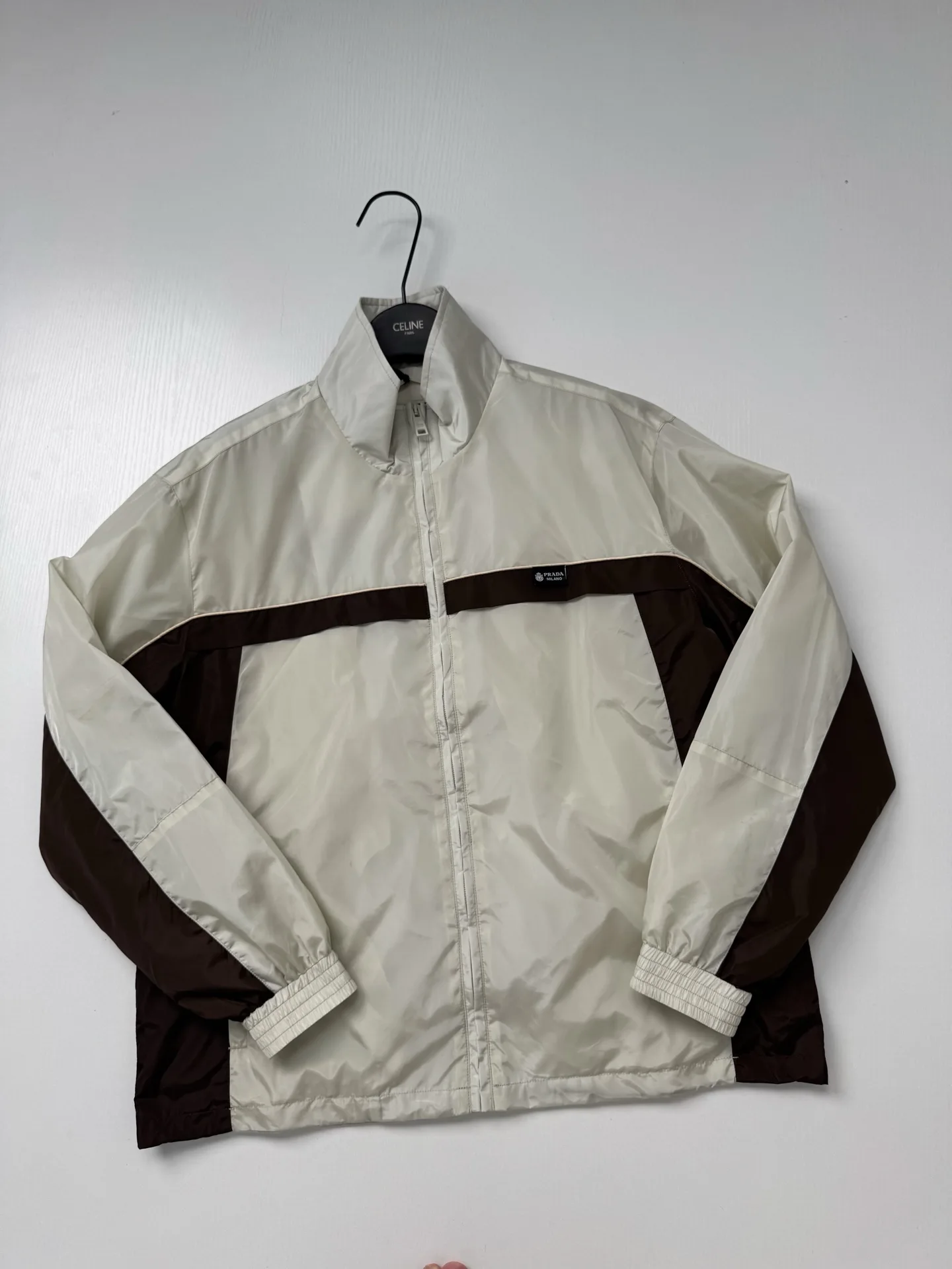 Contrast-Stripe Funnel-Neck Windbreaker Jacket D29818649 — view 3