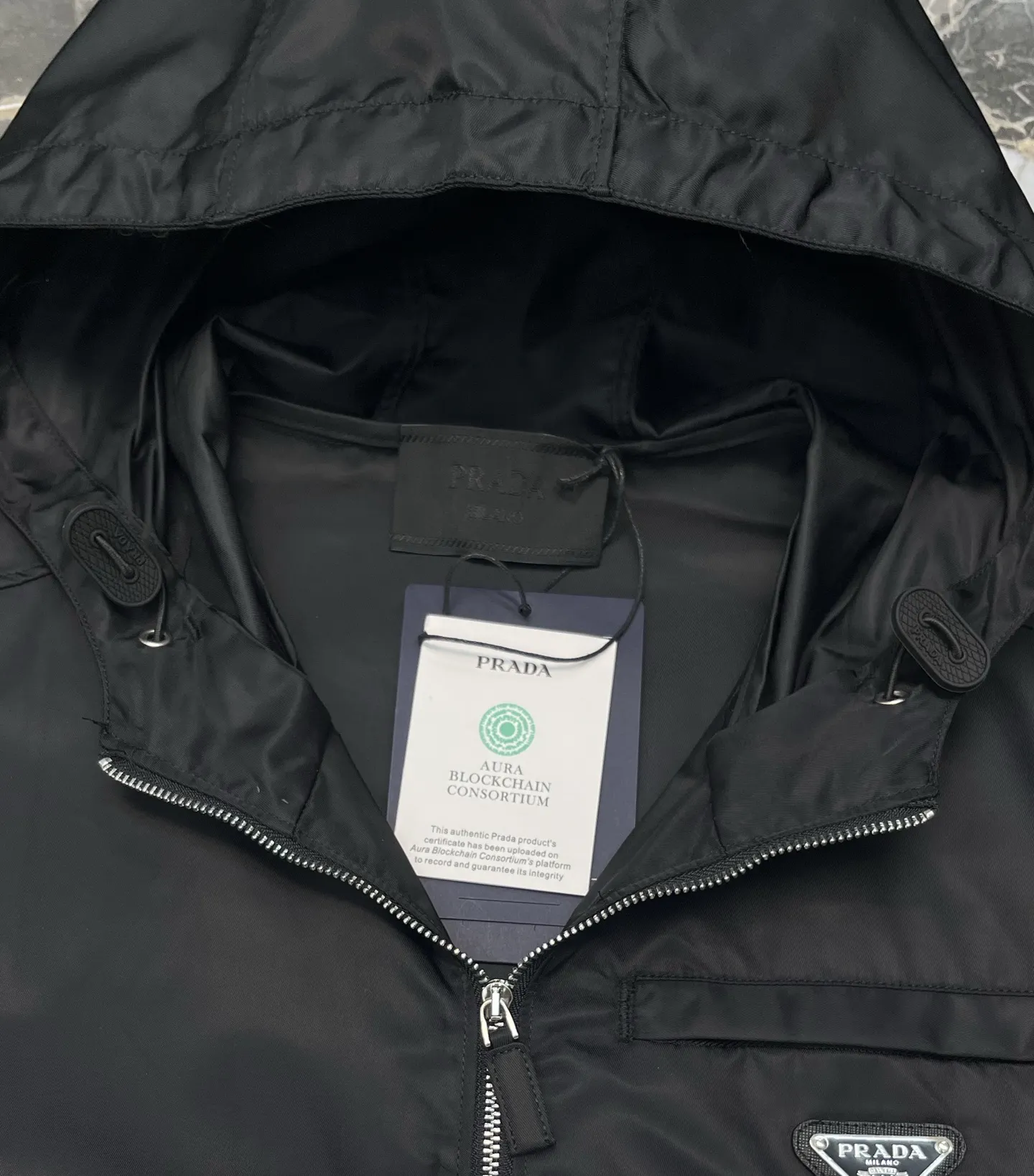 Logo-Appliquéd Hooded Shell Jacket D30020428 — view 10
