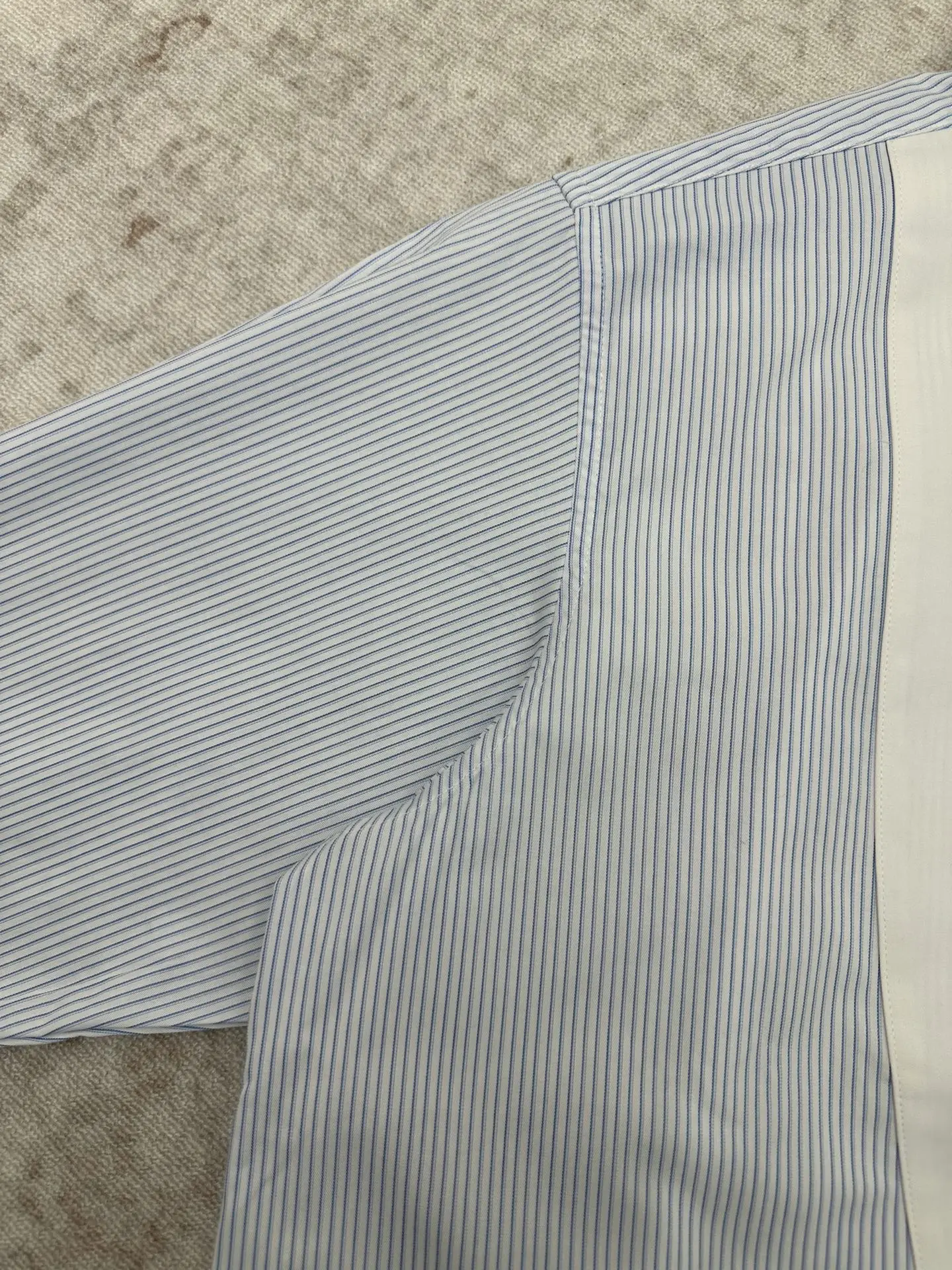 Striped Cotton Bib-Front Shirt D30014390 — view 4