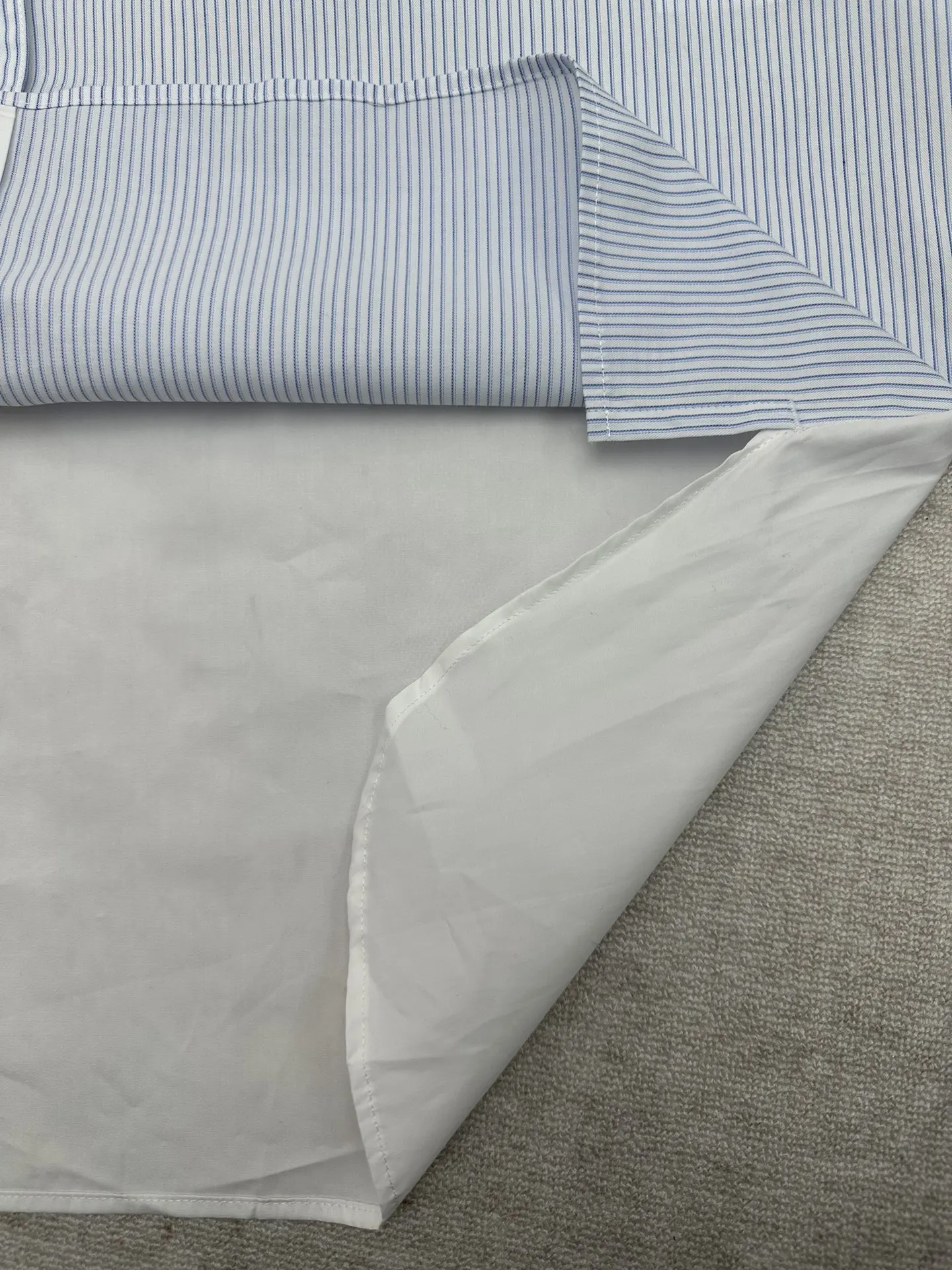 Striped Cotton Bib-Front Shirt D30014390 — view 7
