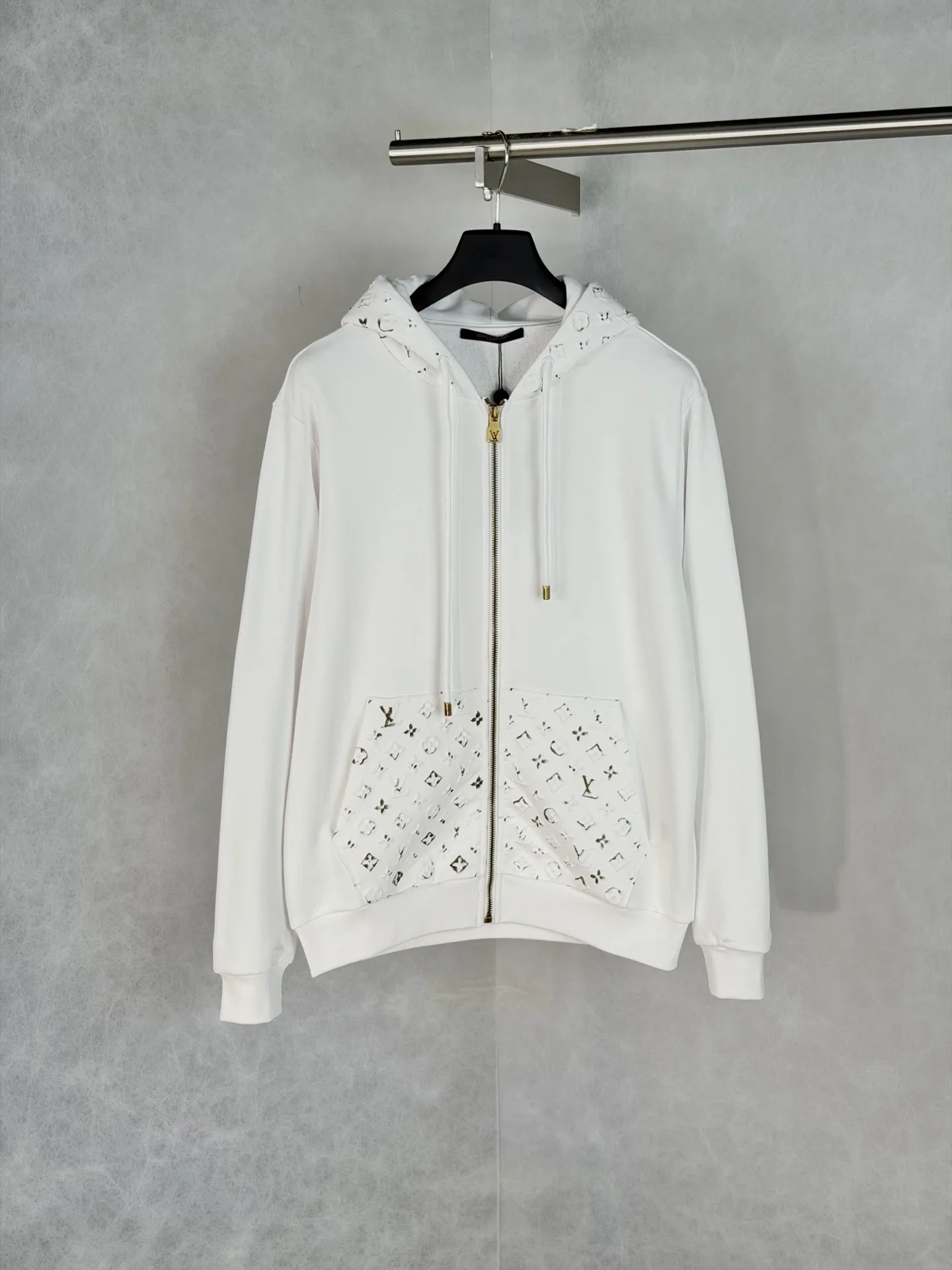 Monogram Embossed Zip-Up Hoodie D30021971
