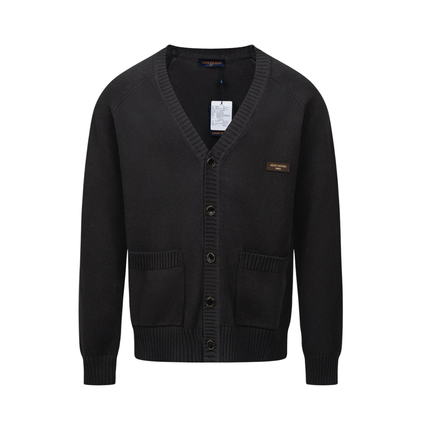 Logo-Patch Wool V-Neck Cardigan D30022461