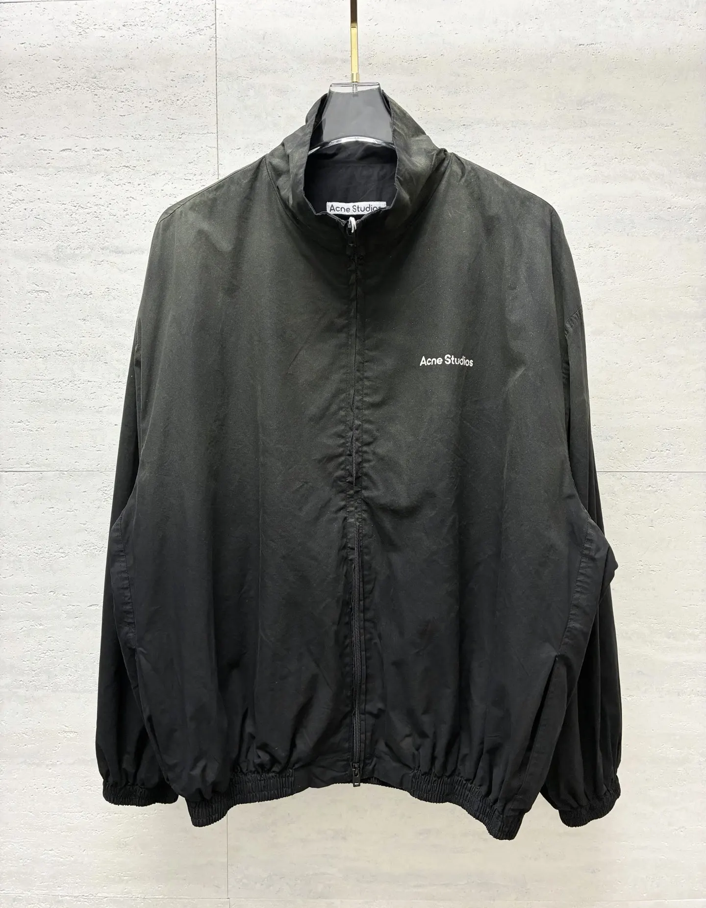 Logo-Print Distressed Zip-Up Jacket D30019103 — view 2
