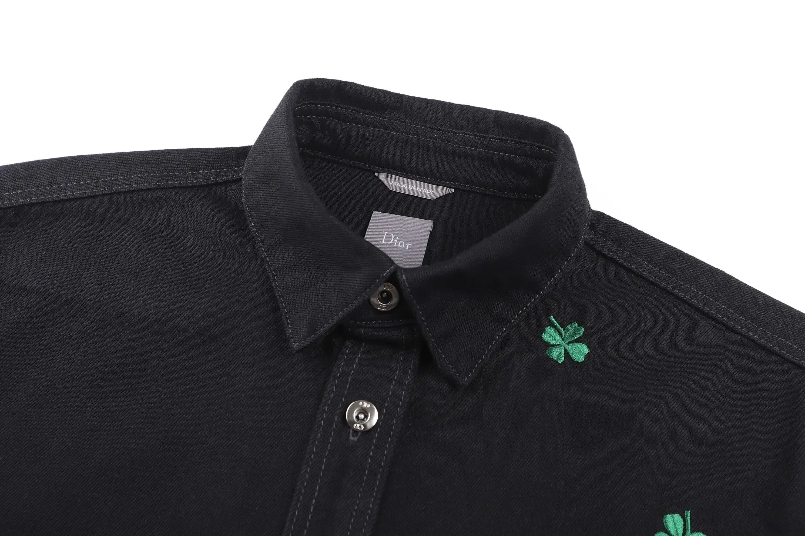 Clover Embroidered Denim Overshirt D30022406 — view 3