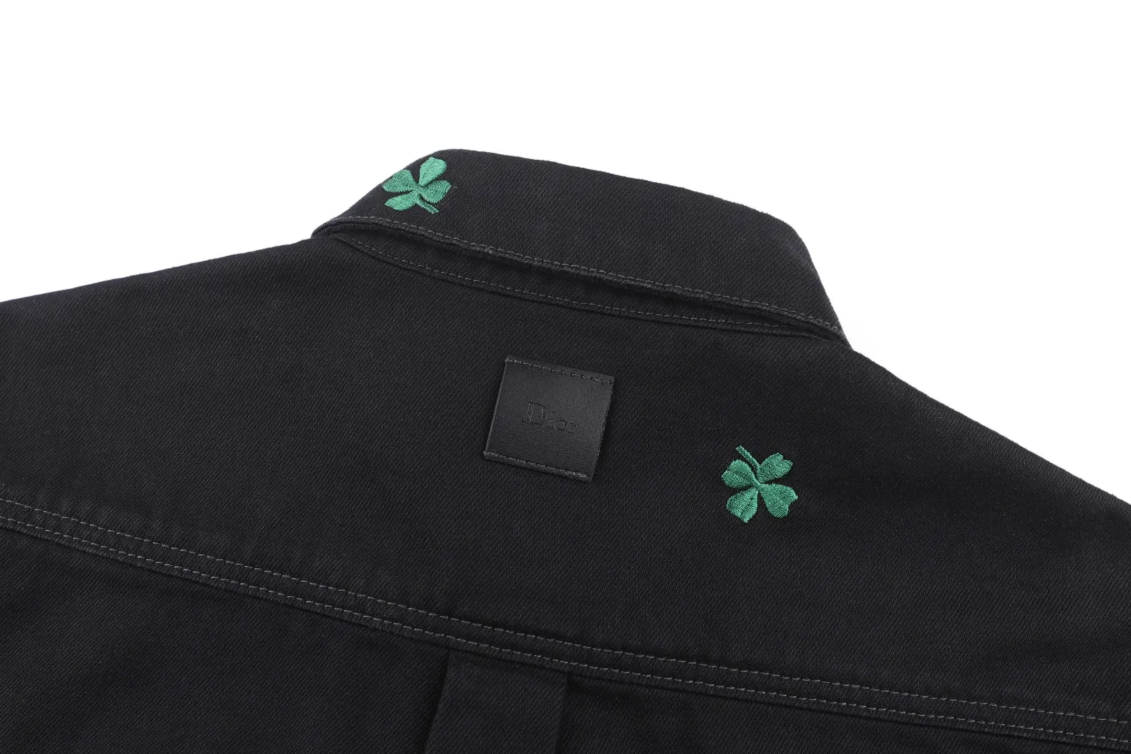 Clover Embroidered Denim Overshirt D30022406 — view 4