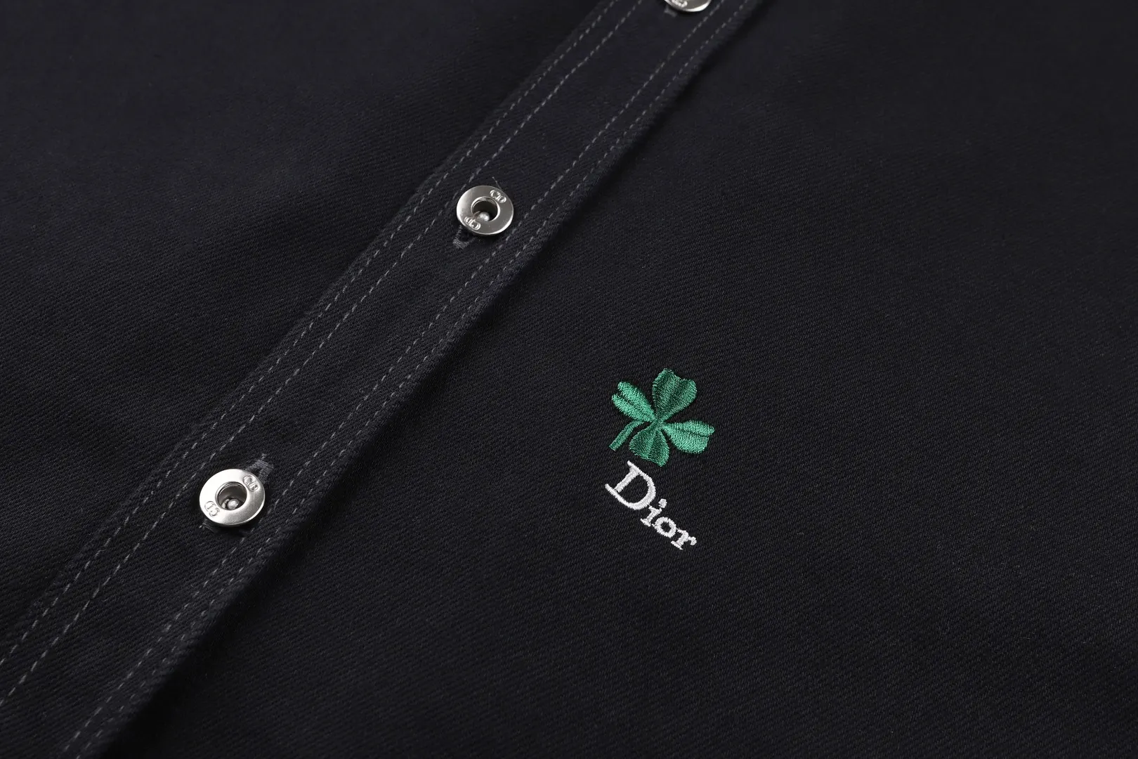 Clover Embroidered Denim Overshirt D30022406 — view 5