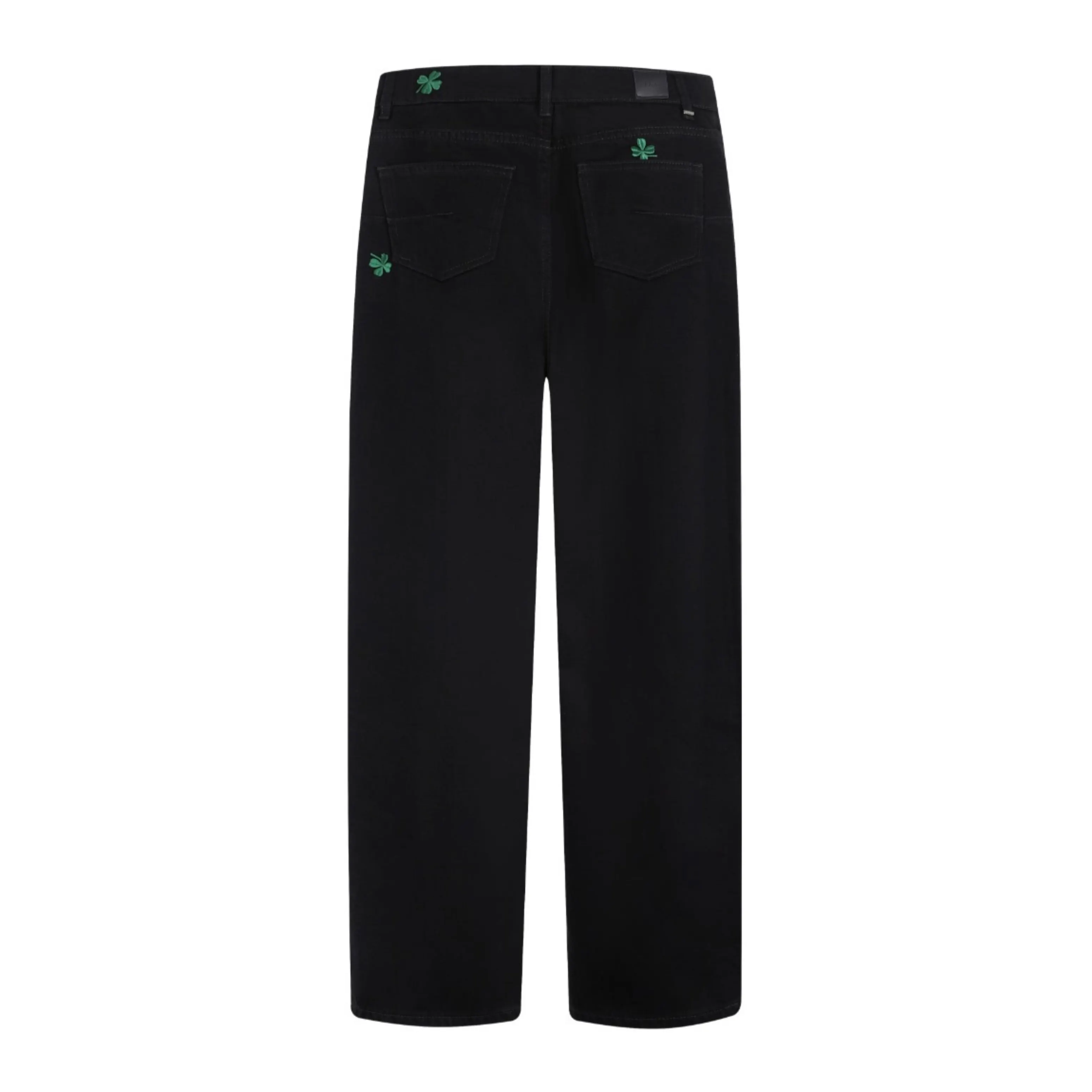Clover Embroidered Straight-Leg Jeans D30022407 — view 2