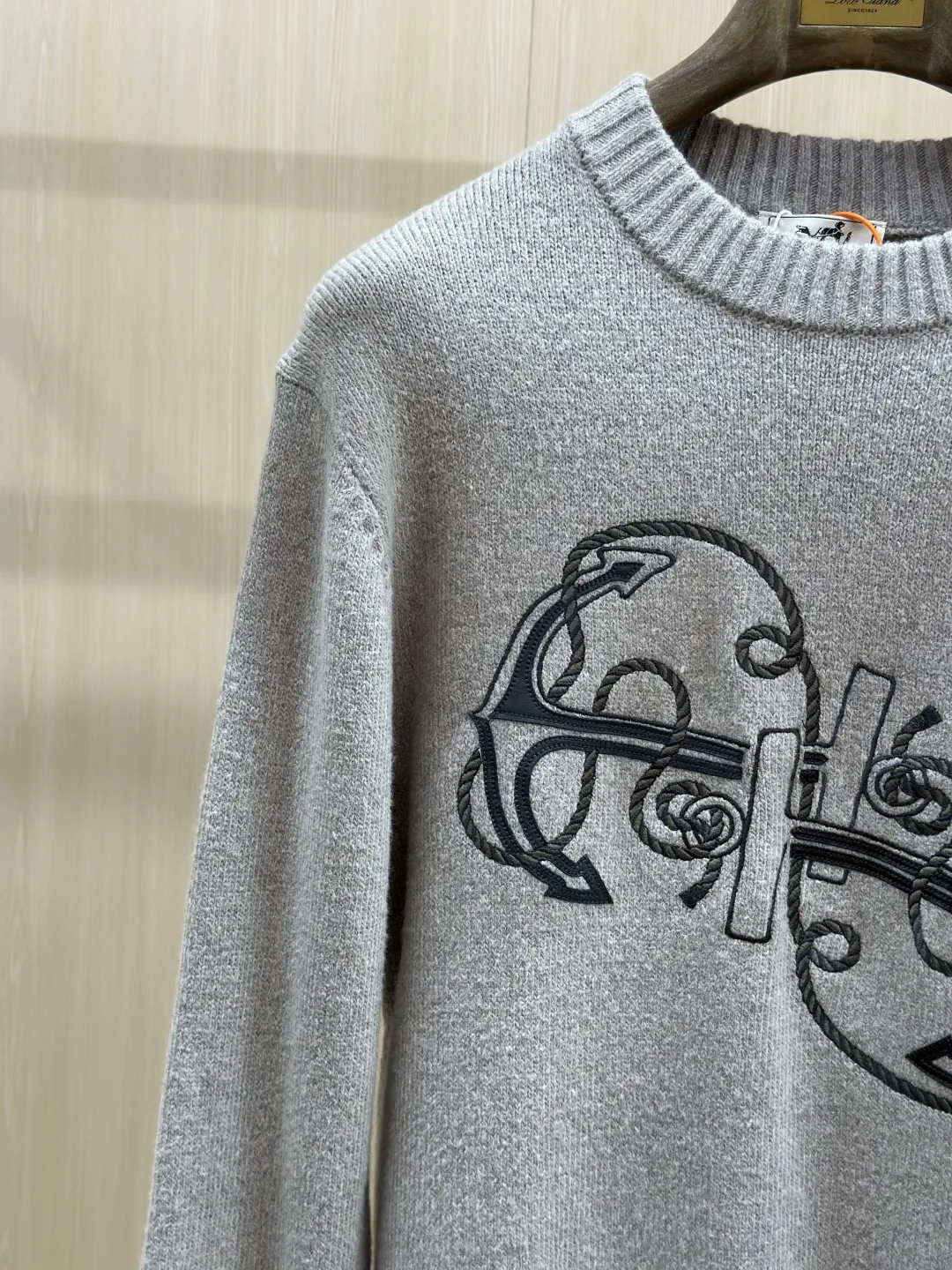 Embroidered Anchor Motif Wool-Cotton Sweater D30520436 — view 6