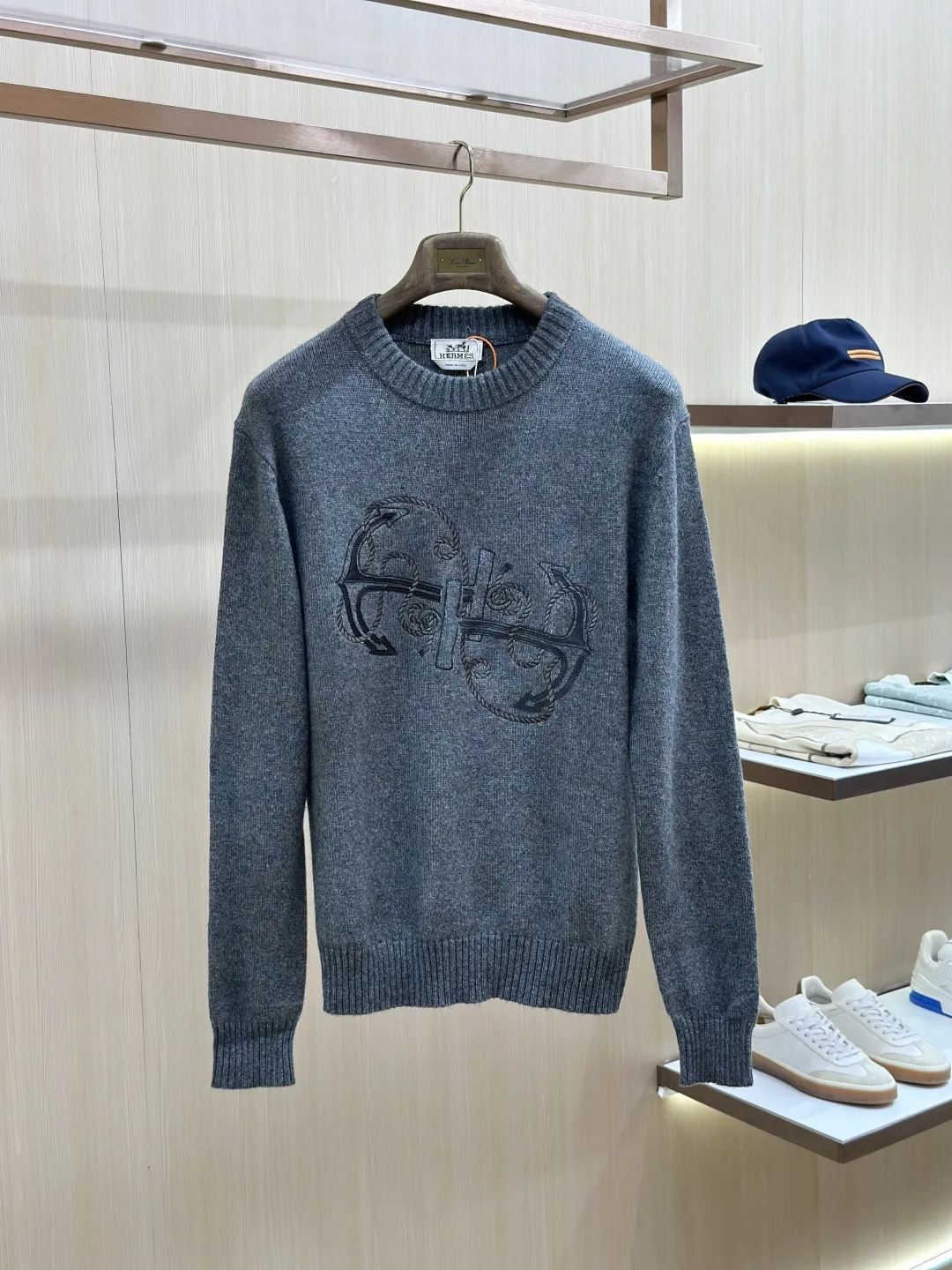 Anchor Rope Embroidered Wool-Blend Sweater D30520435