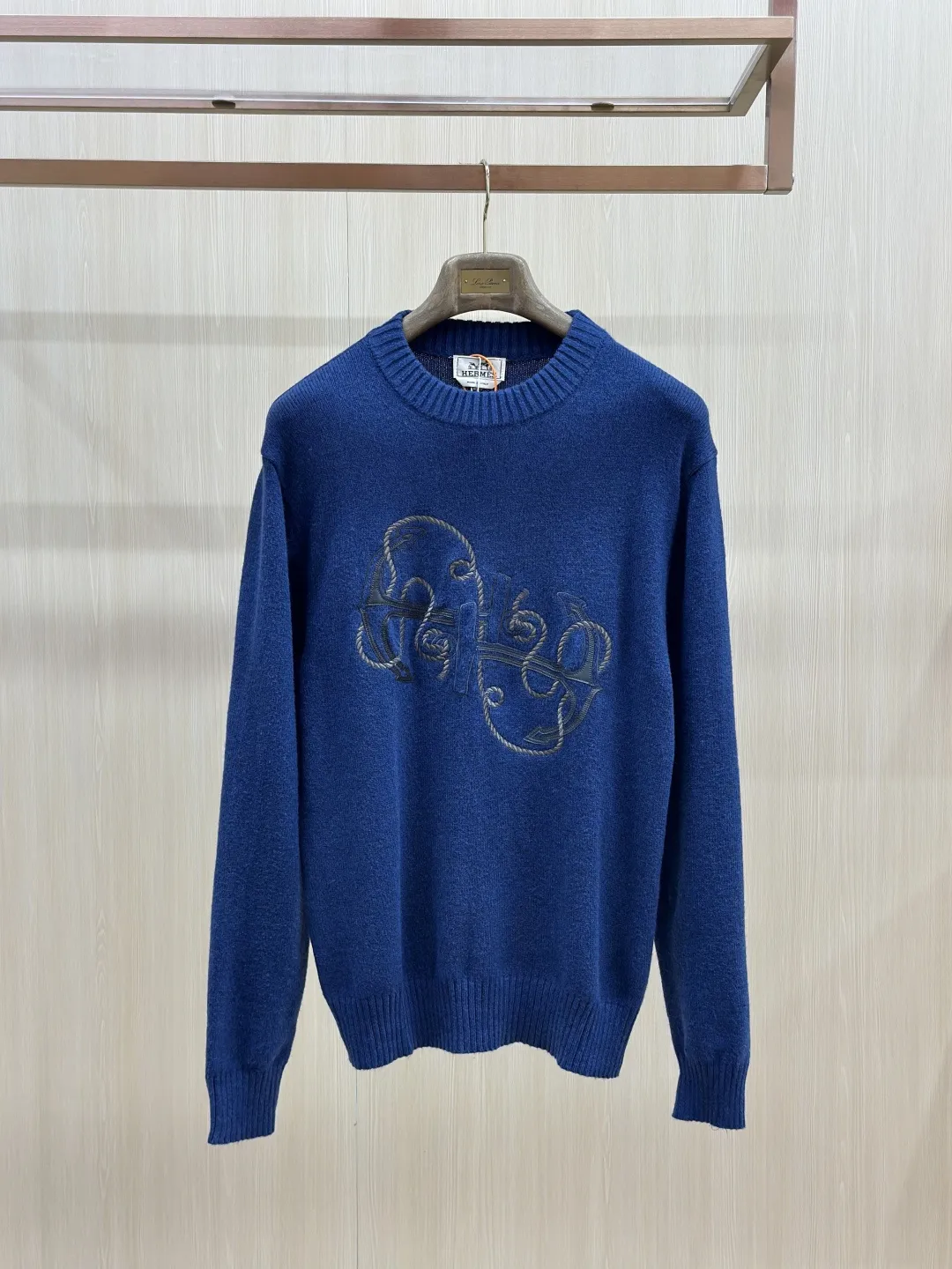Embroidered Anchor Motif Wool-Blend Sweater D30520437 — view 3