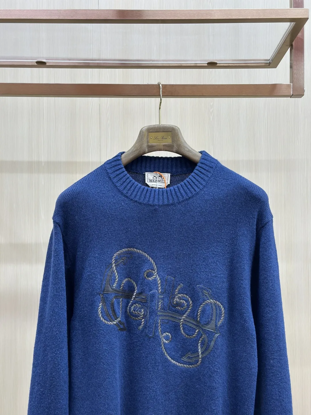 Embroidered Anchor Motif Wool-Blend Sweater D30520437 — view 4