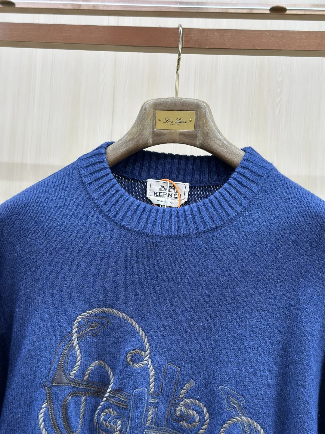 Embroidered Anchor Motif Wool-Blend Sweater D30520437 — view 5