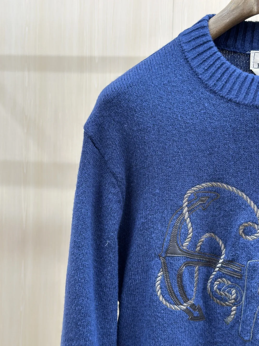 Embroidered Anchor Motif Wool-Blend Sweater D30520437 — view 6